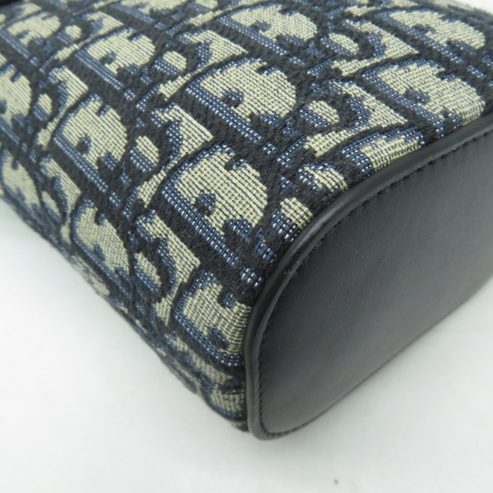 Dior 帆布Shoulder Bag金扣手挽肩背兩用袋藍色