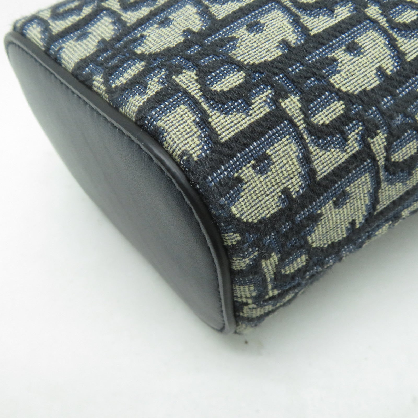 Dior 帆布Shoulder Bag金扣手挽肩背兩用袋藍色