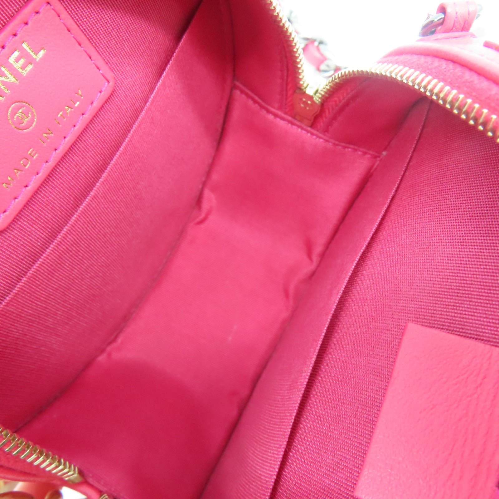 CHANEL 菱格羊皮皮革Shoulder Bag金扣手挽肩背兩用袋粉紅色
