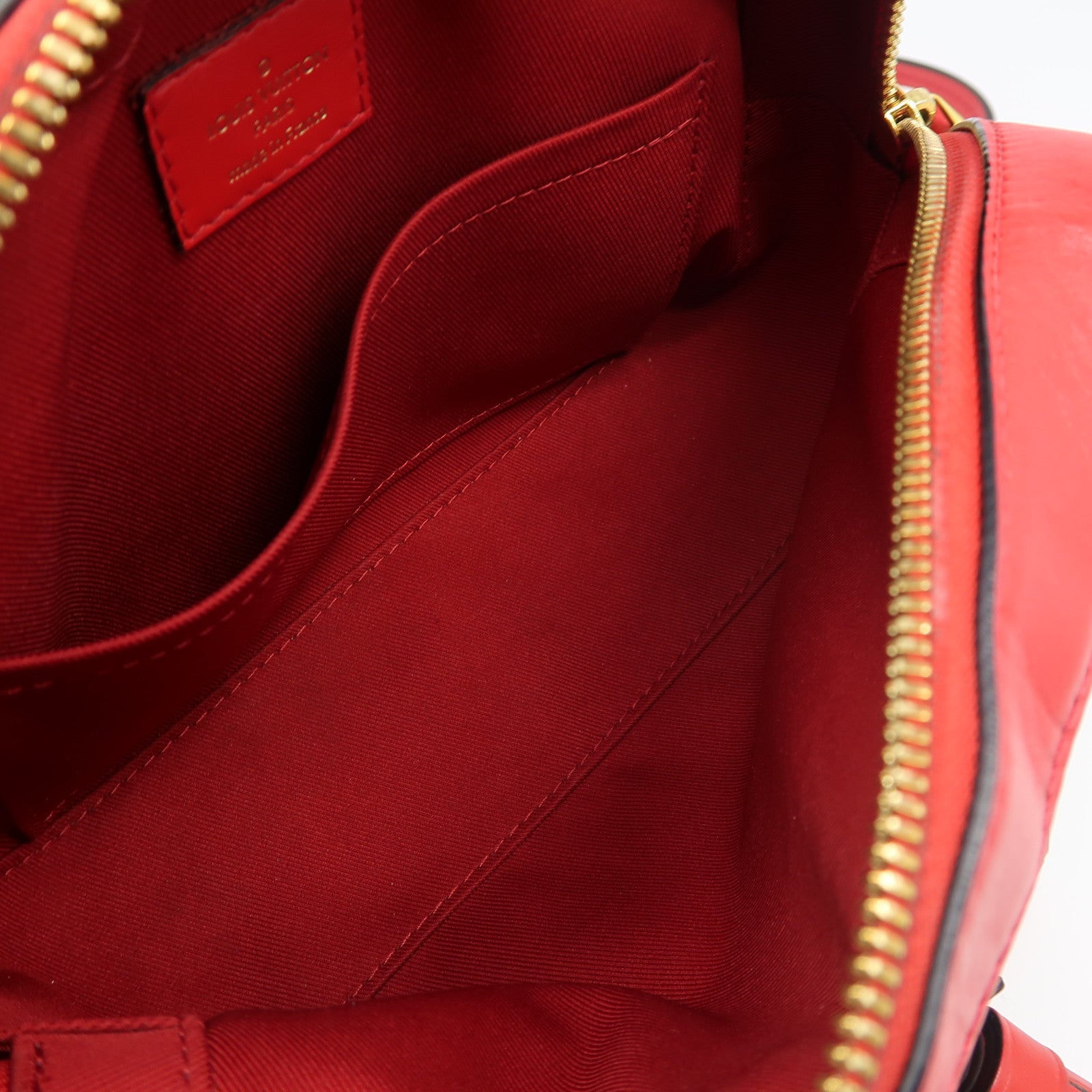 LOUIS VUITTON Monogram Saintonge金扣手挽肩背兩用袋紅色