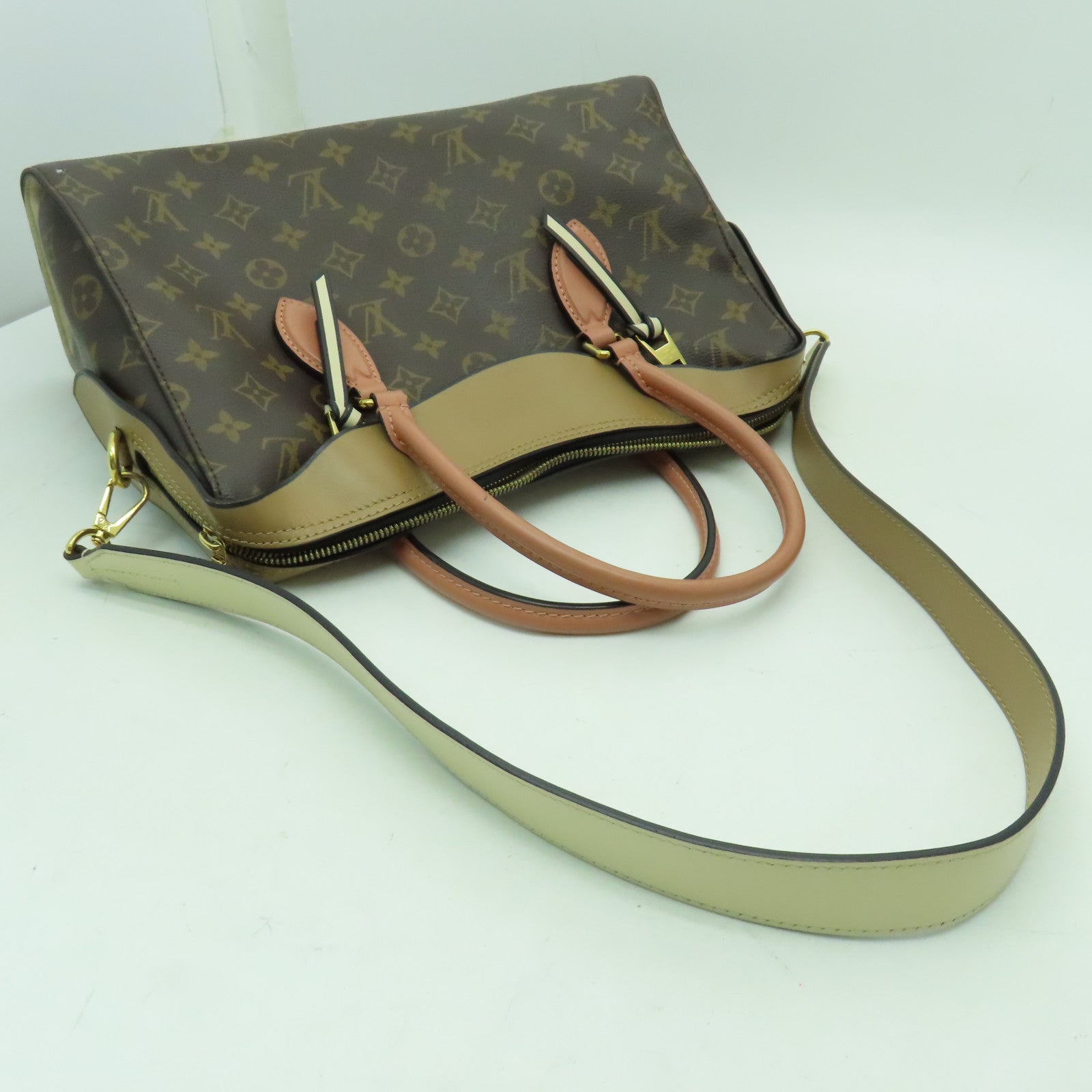LOUIS VUITTON Monogram Tuileries金扣手挽肩背兩用袋啡色