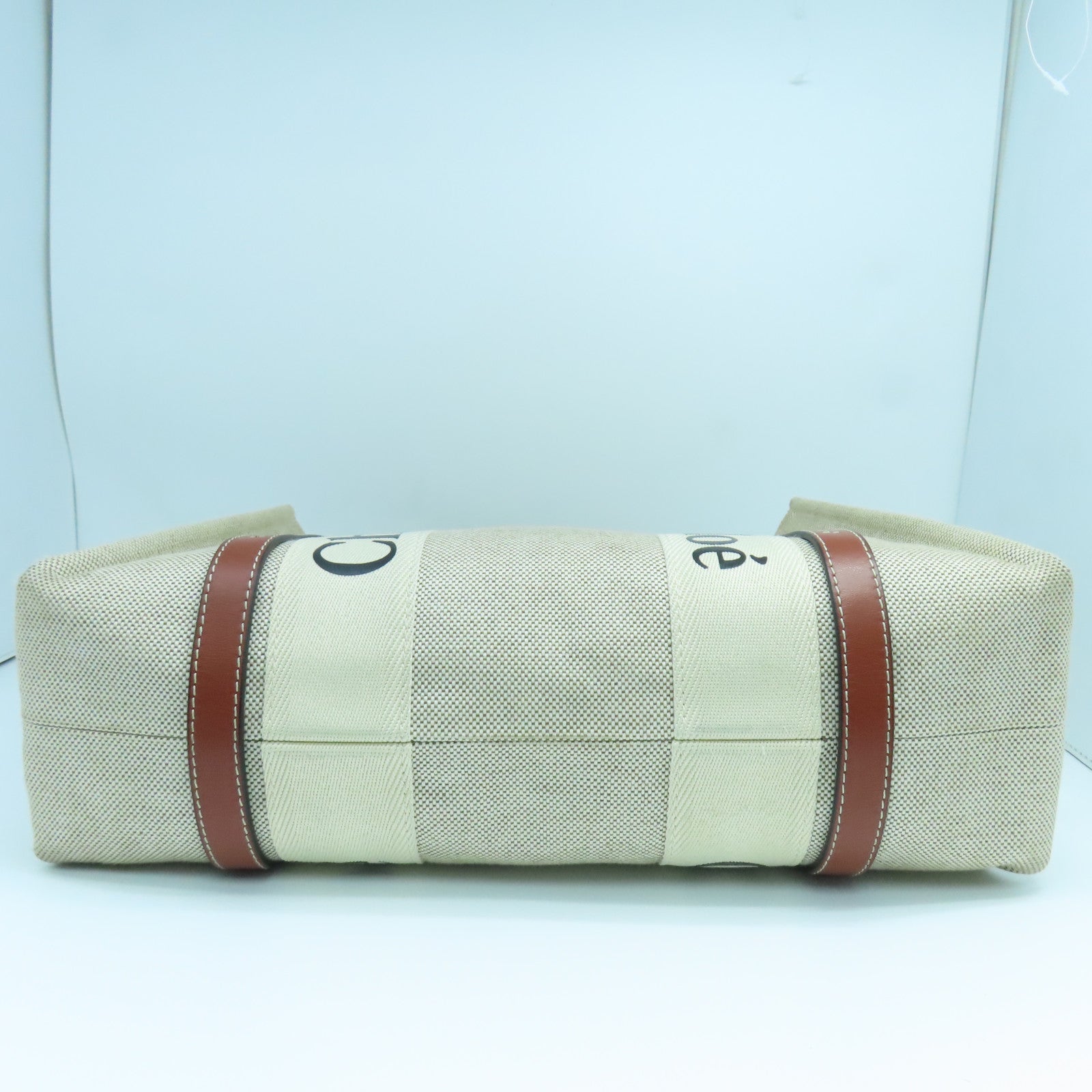 Chloe 帆布Medium Woody Tote Bag手挽袋白色/啡色