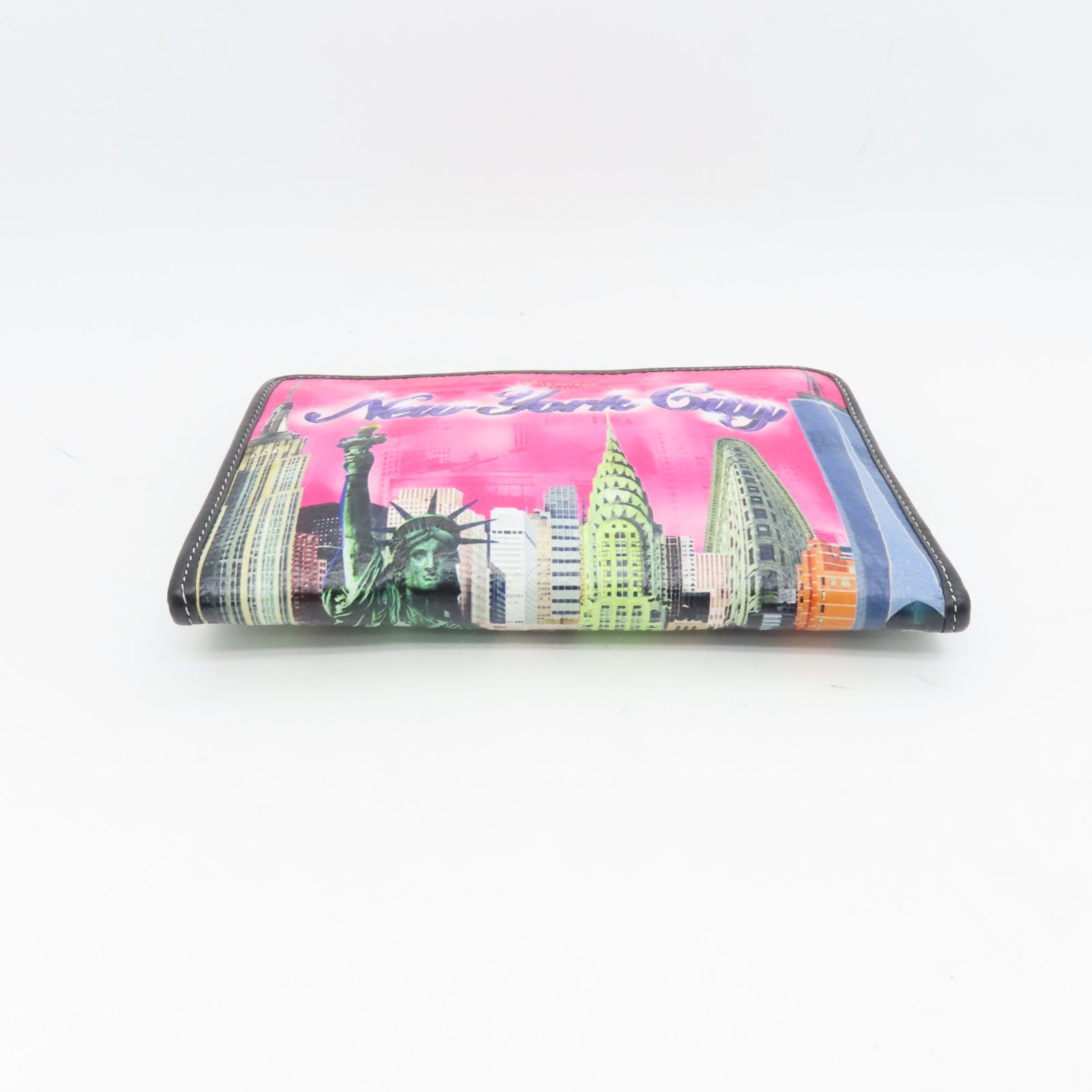 BALENCIAGA Cowhide Leather Clutch Silver Buckle Clutch Colorful