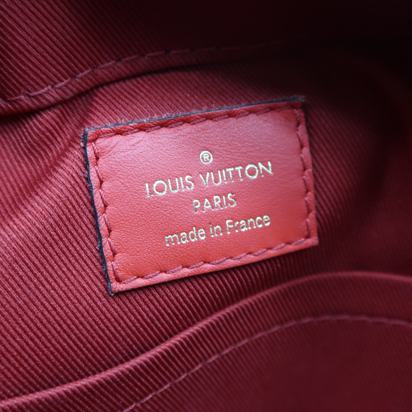 LOUIS VUITTON Monogram Saintonge金扣手挽肩背兩用袋紅色