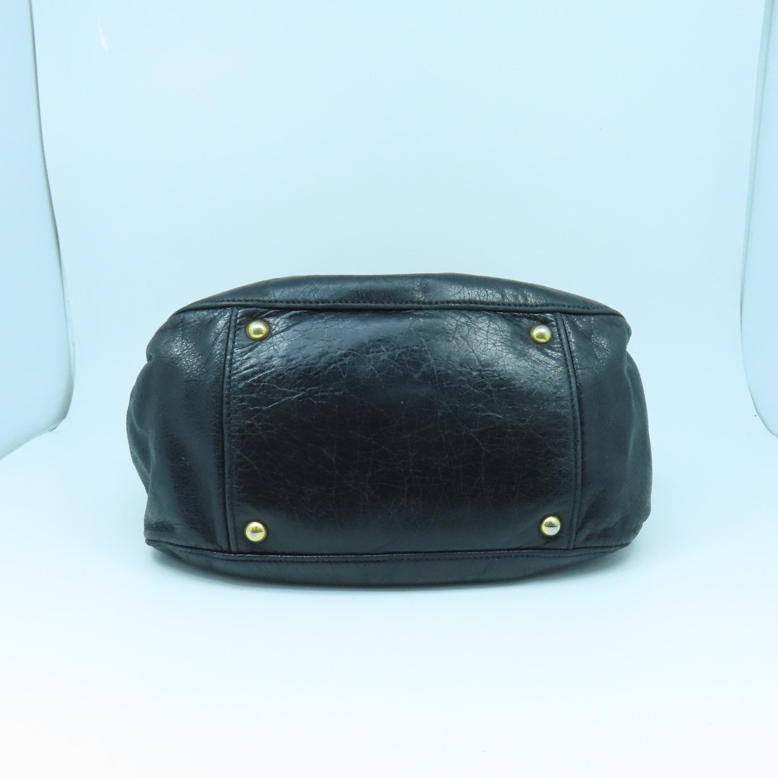 Miu Miu 牛皮皮革2way Shoulder Bag金扣手挽肩背兩用袋黑色