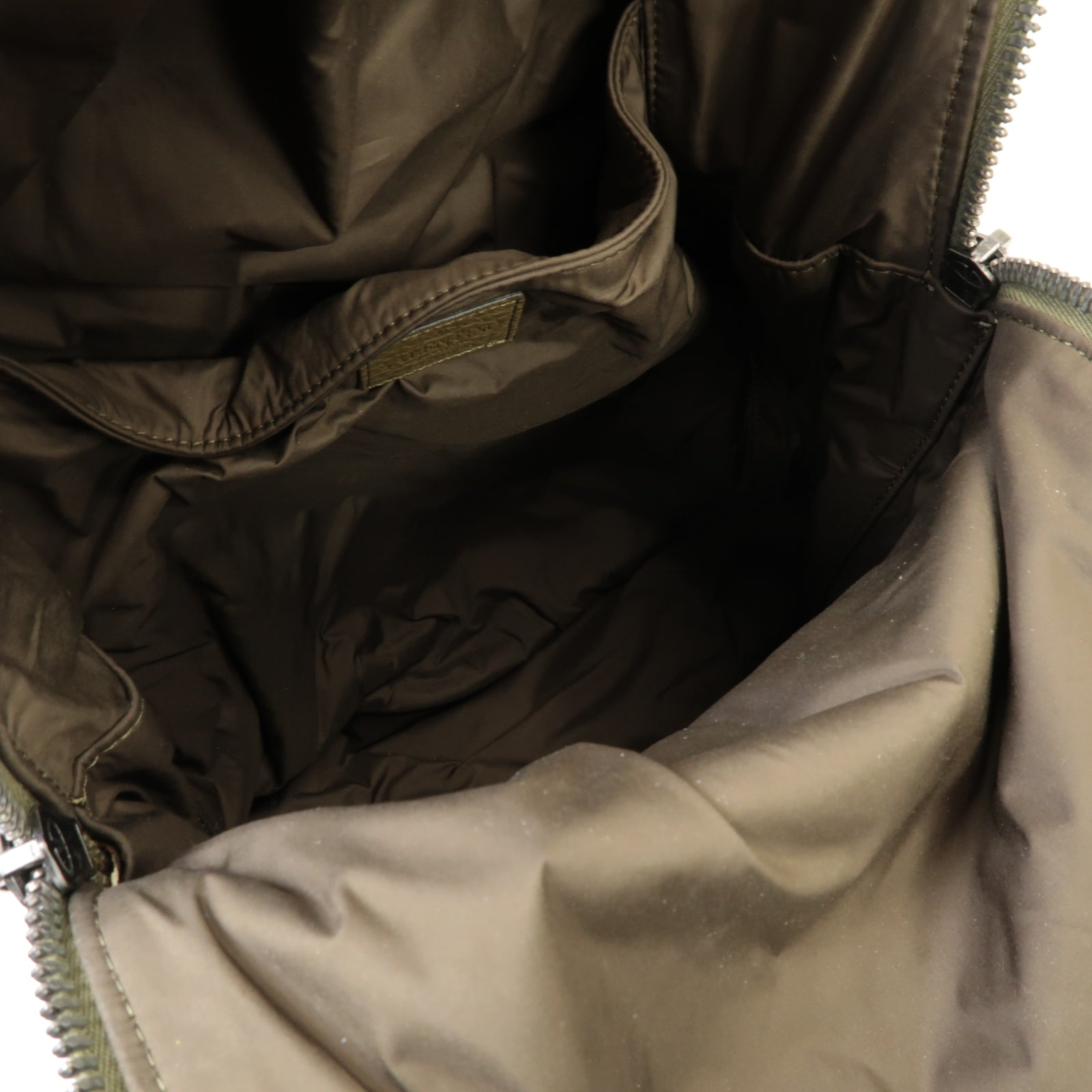 Valentino 帆布Backpack銀扣背包卡其色