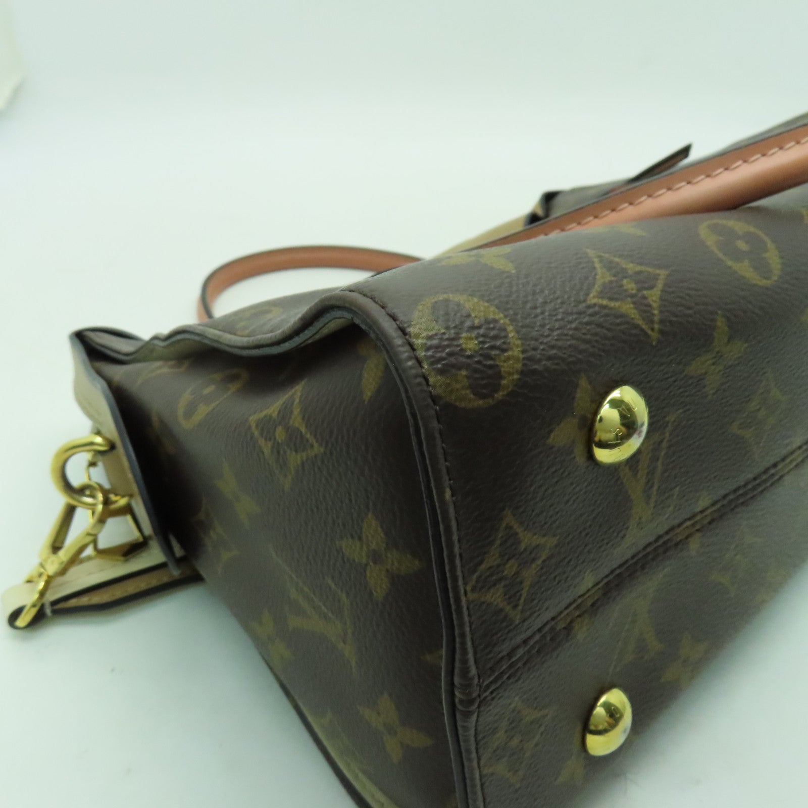 LOUIS VUITTON Monogram Tuileries金扣手挽肩背兩用袋啡色