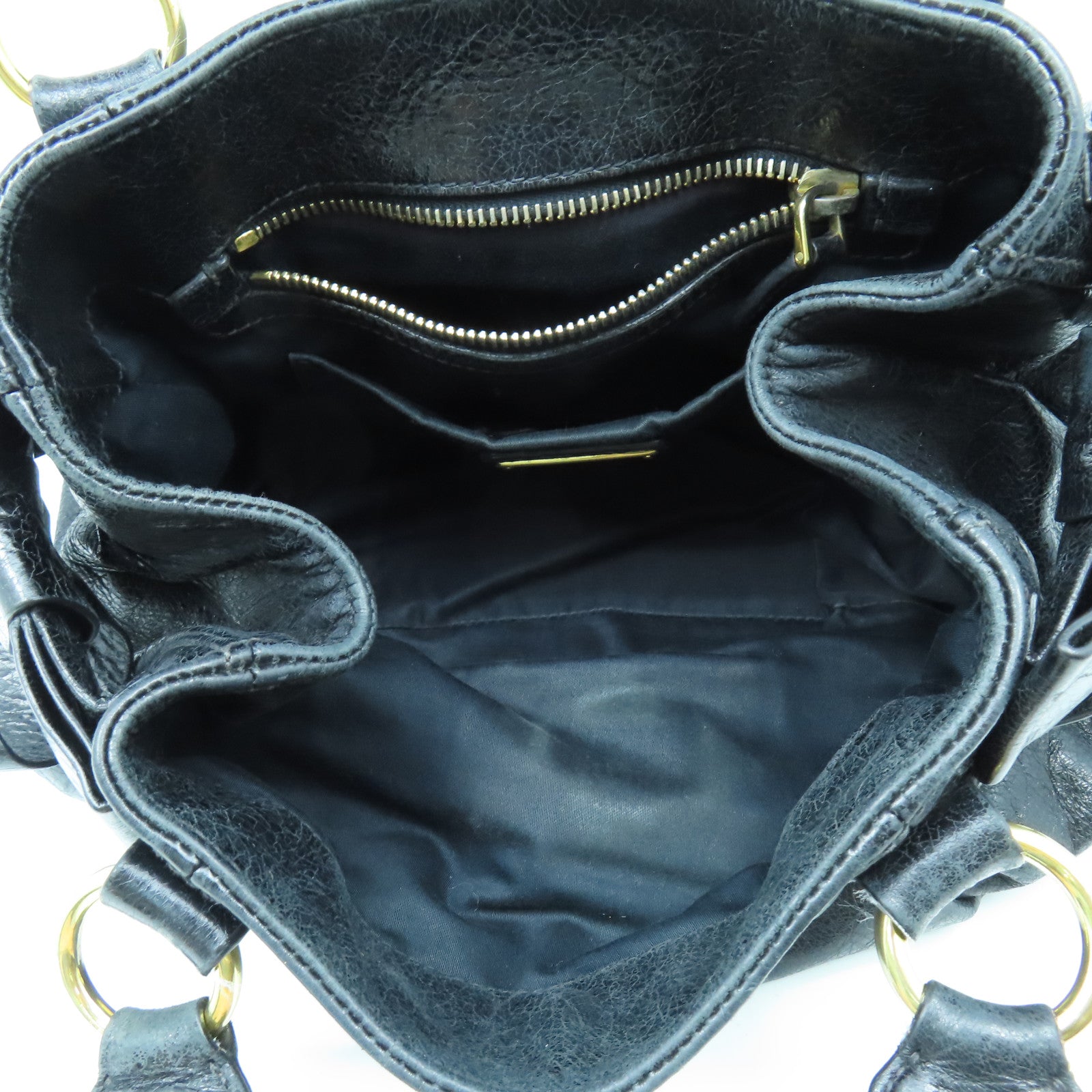 Miu Miu 牛皮皮革2way Shoulder Bag金扣手挽肩背兩用袋黑色
