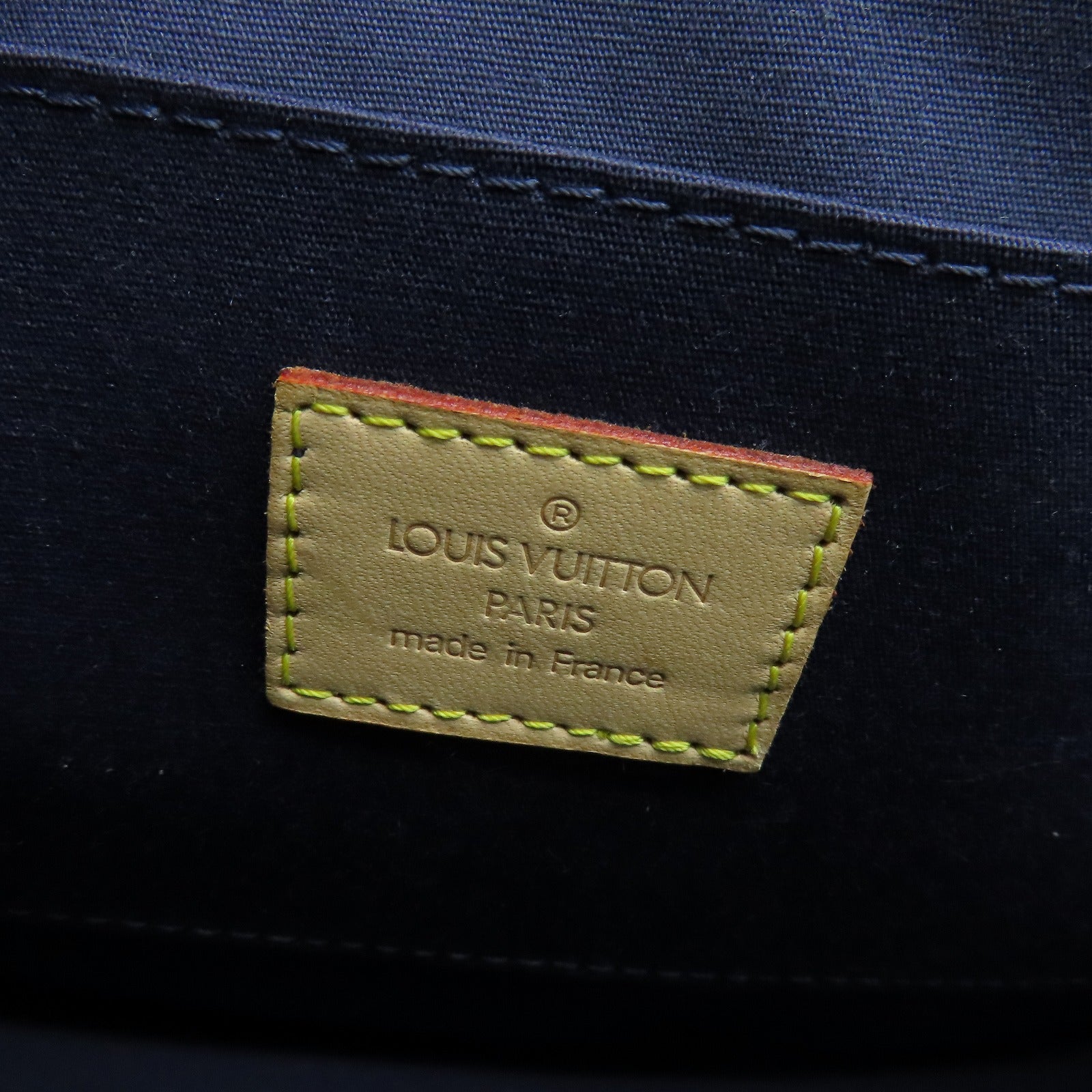 LOUIS VUITTON Monogram Vernis Biscayne Bag金扣肩背袋藍色