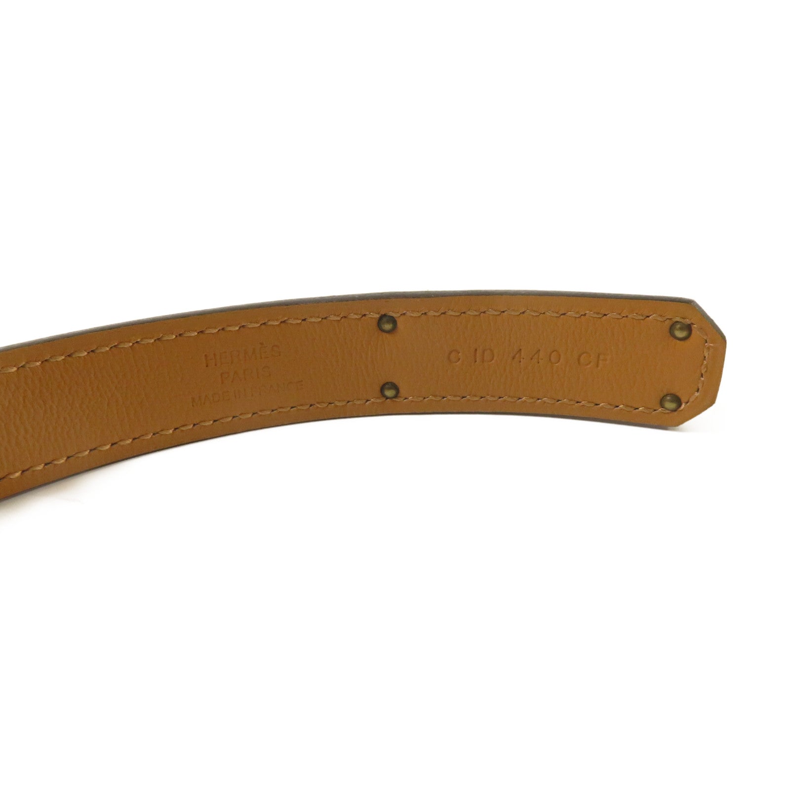 HERMES Epsom皮革Kelly Belt金扣皮帶Etoupe大象灰色