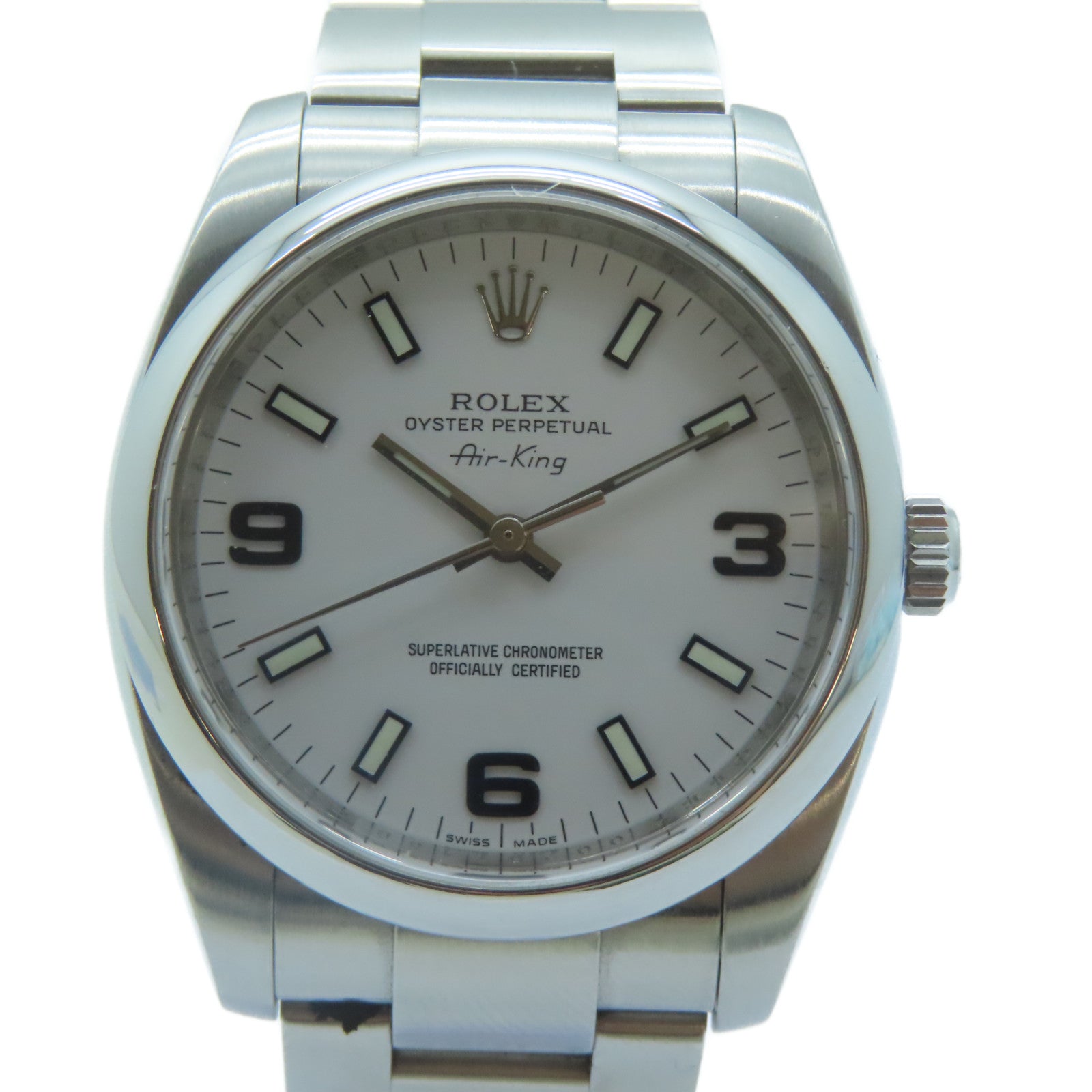 ROLEX Air king不鏽鋼手錶自動機芯白色
