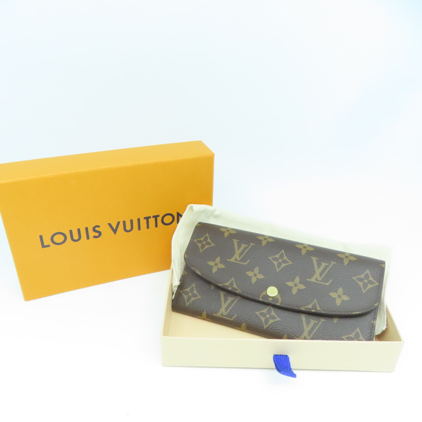 LOUIS VUITTON Monogram Emilie Wallet金扣長錢包啡色