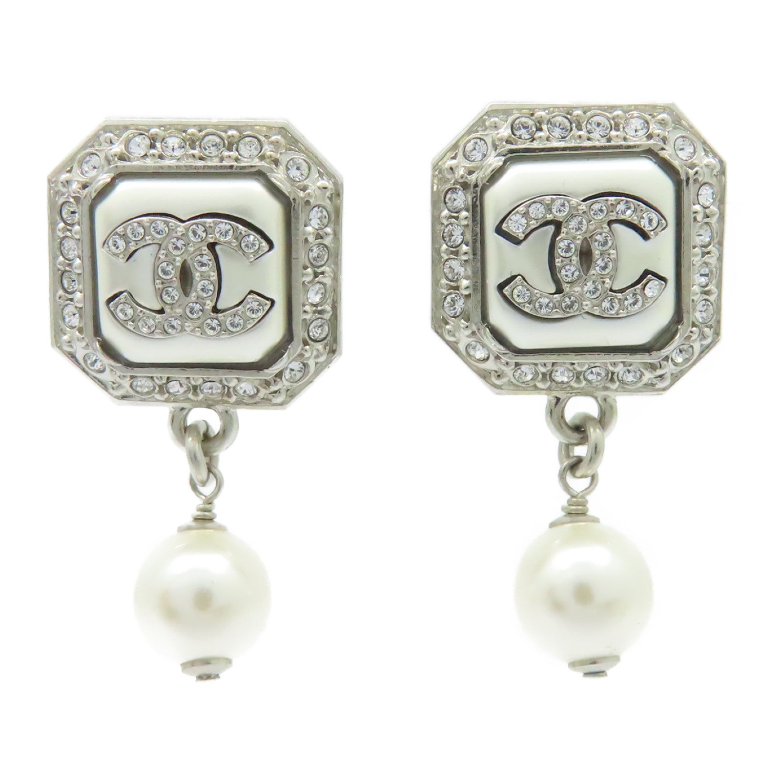 CHANEL 金屬/仿珍珠Earrings耳環銀色