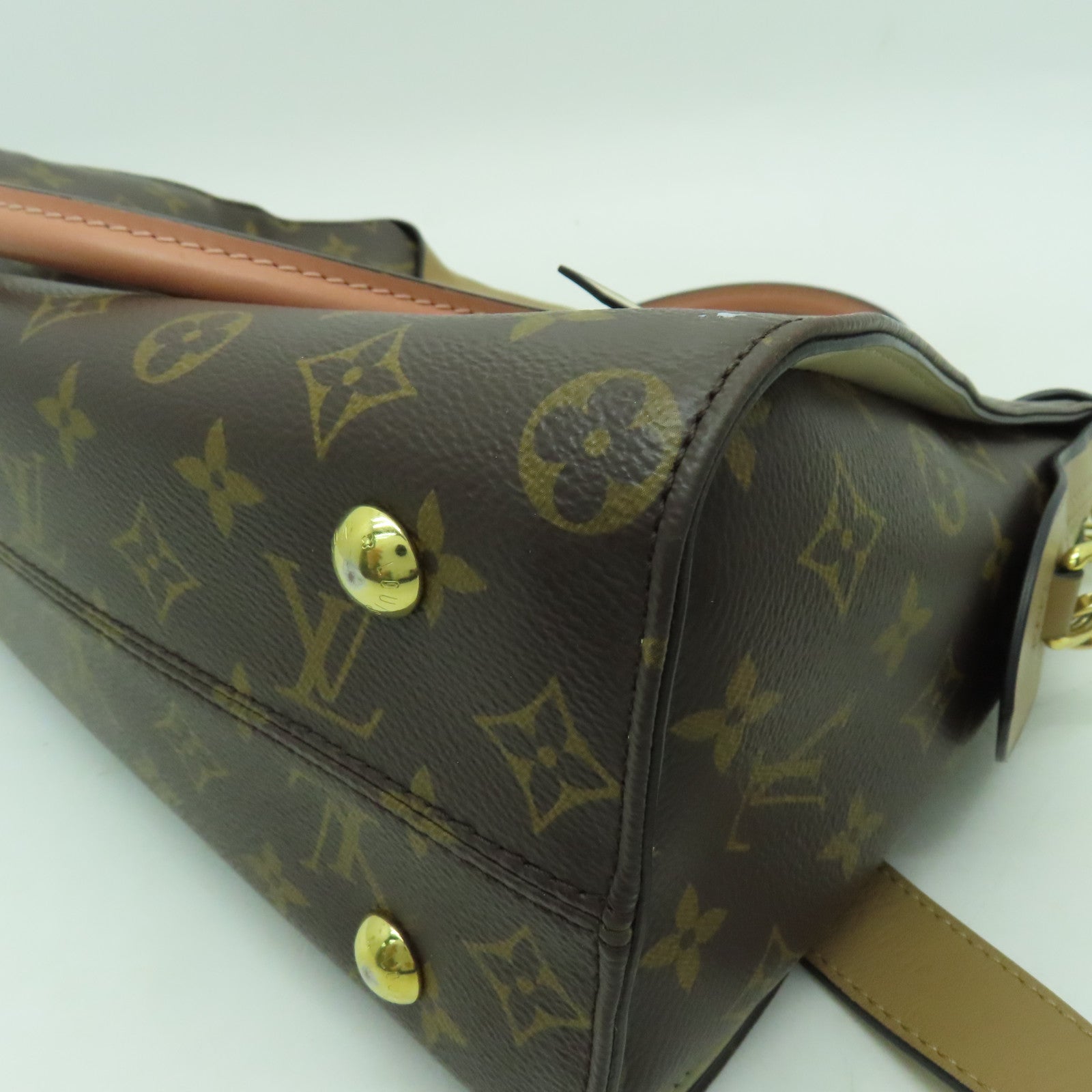 LOUIS VUITTON Monogram Tuileries金扣手挽肩背兩用袋啡色