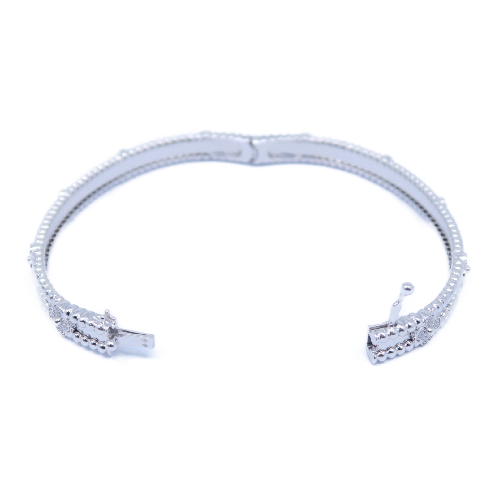 Van Cleef & Arpels 18K白金Perlee Sweet Clovers 0.68ct鑽石手鐲