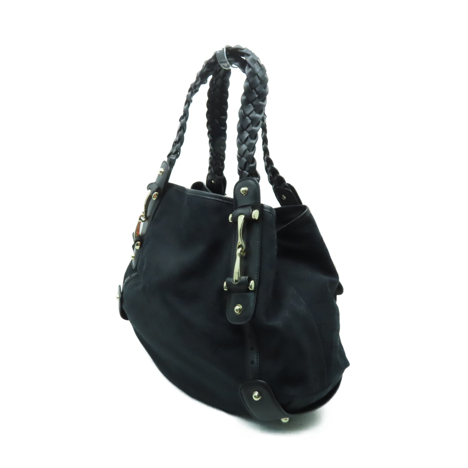GUCCI 帆布Tote Bag金扣手挽袋黒色