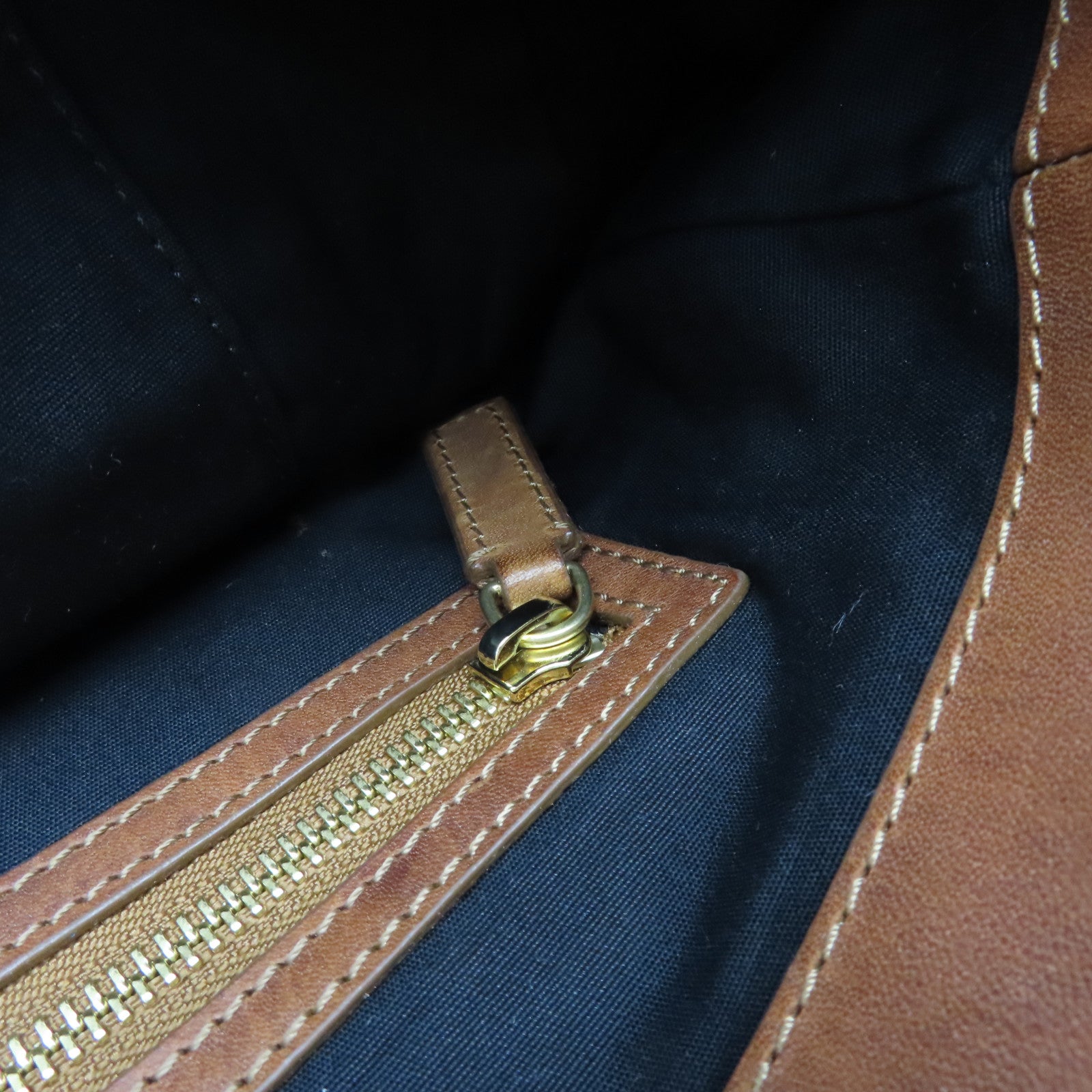 CELINE 帆布Shopper金扣鏈帶肩背袋啡色