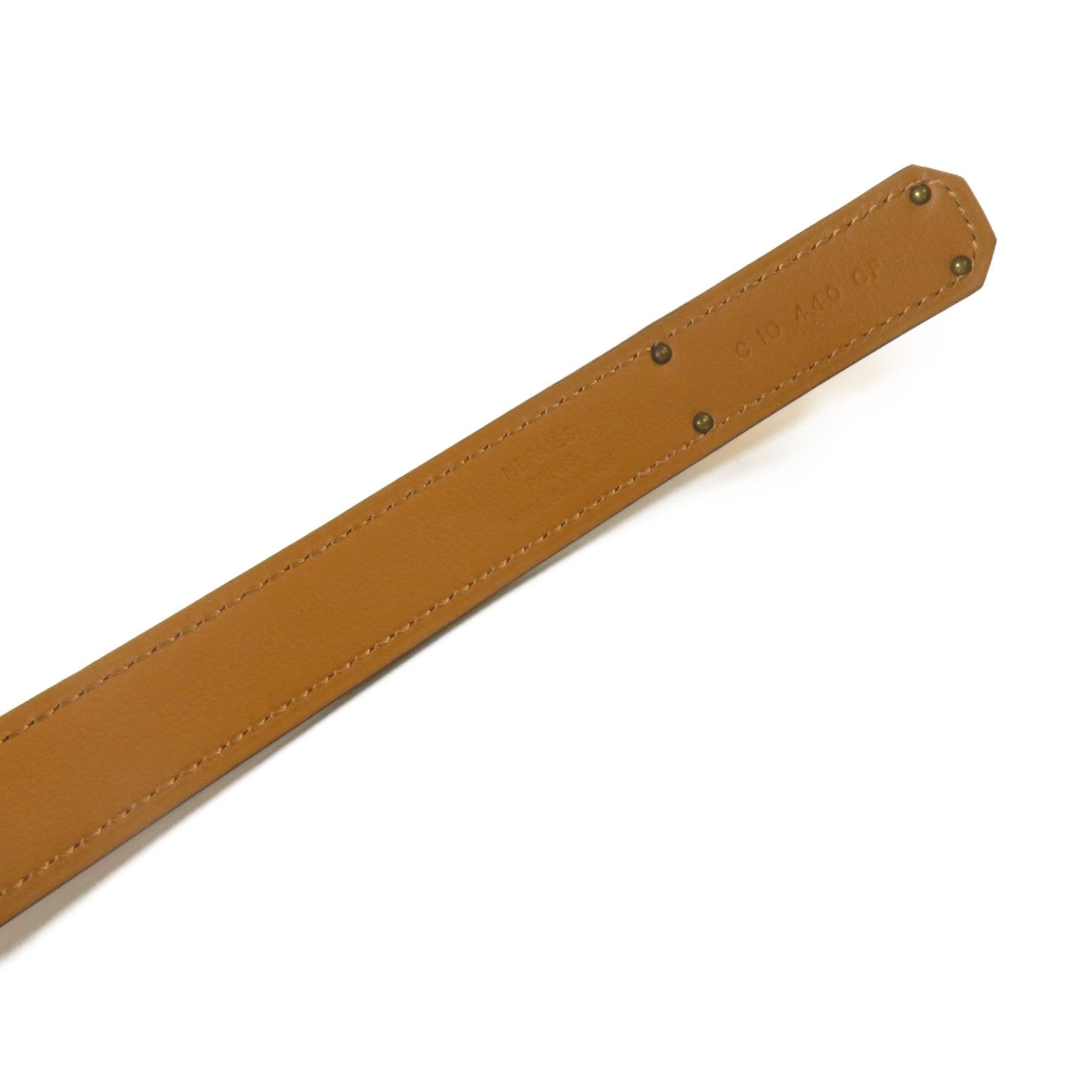 HERMES Epsom皮革Kelly Belt金扣皮帶Etoupe大象灰色