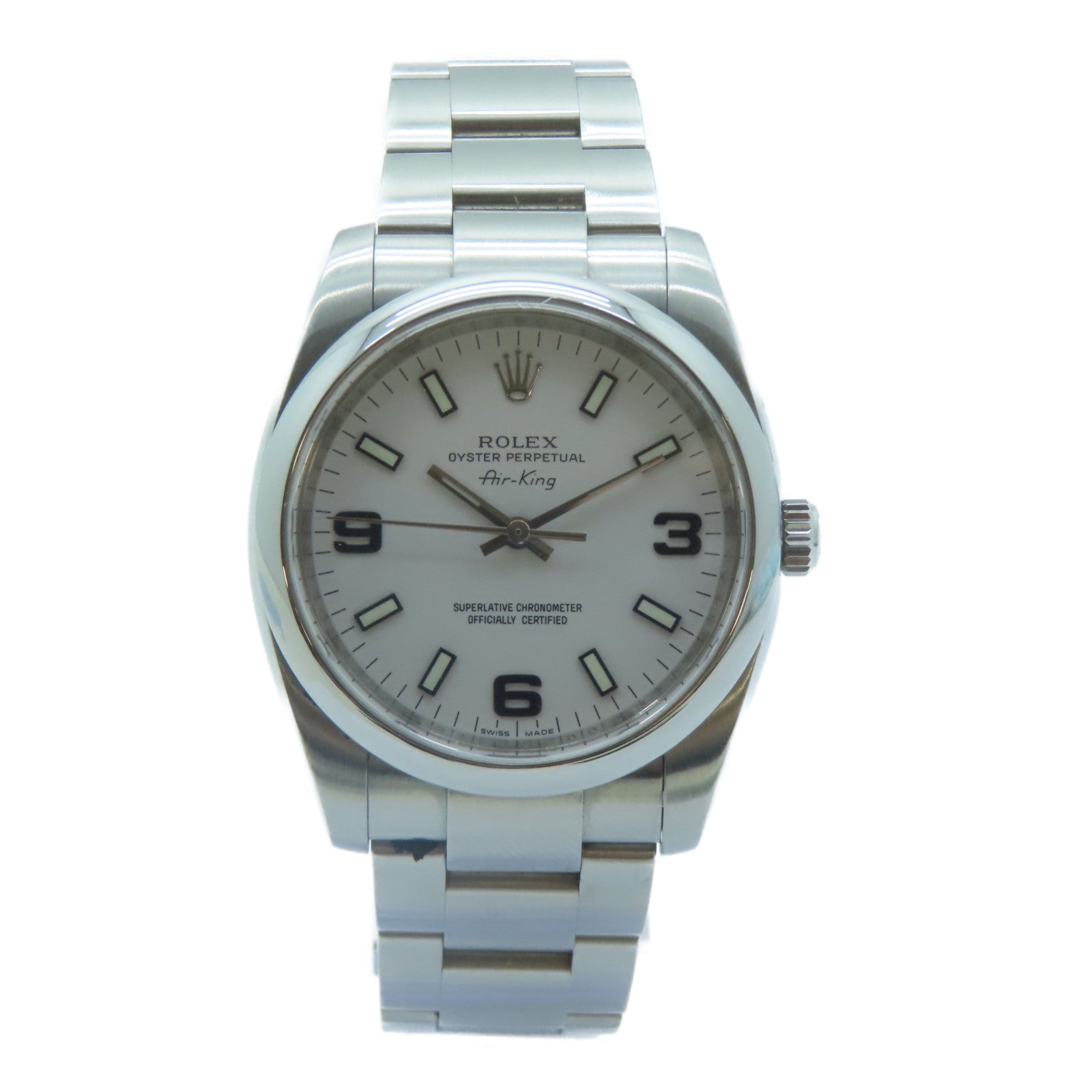 ROLEX Air king不鏽鋼手錶自動機芯白色