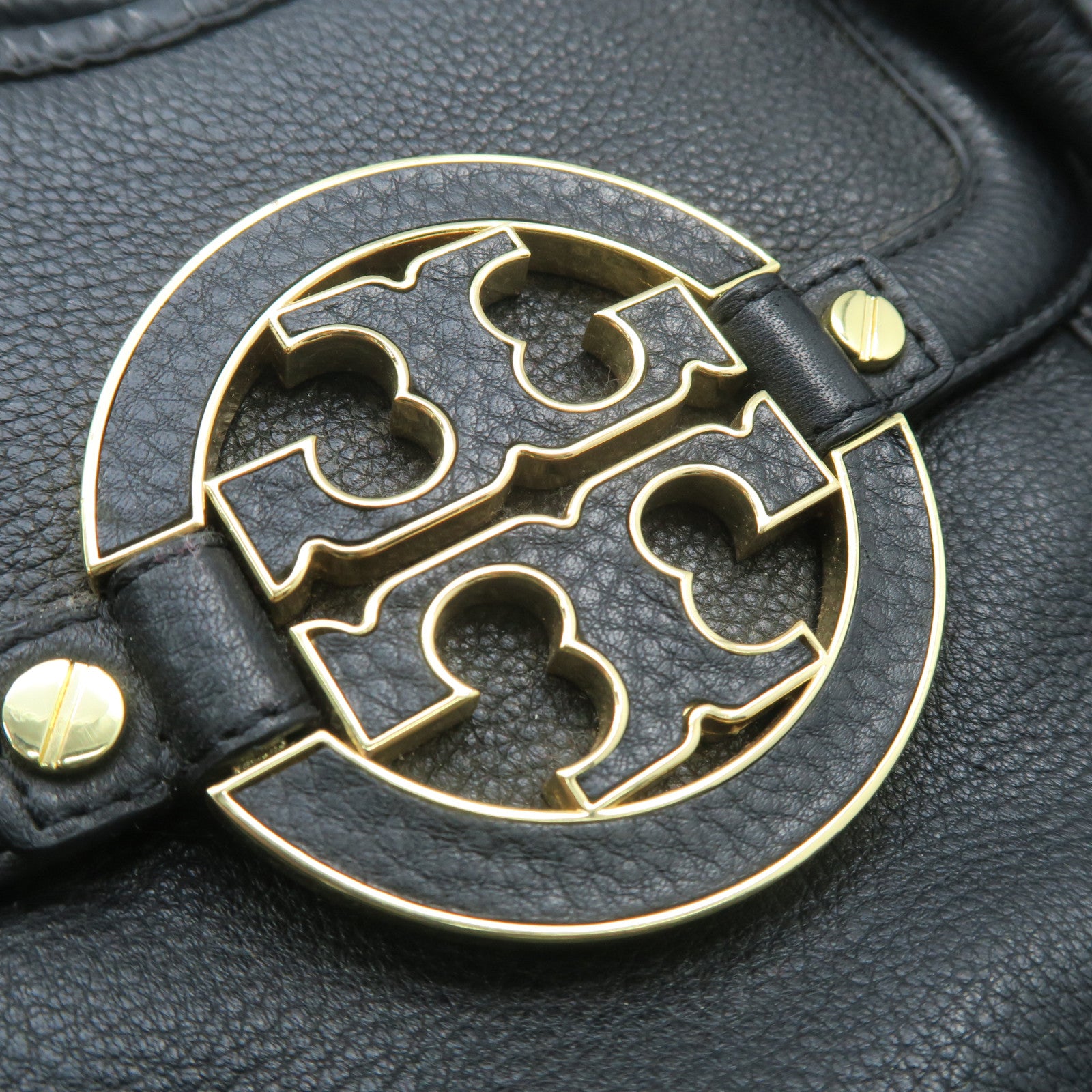 Tory Burch 牛皮皮革2 Way Shoulder金扣手挽肩背兩用袋黑色
