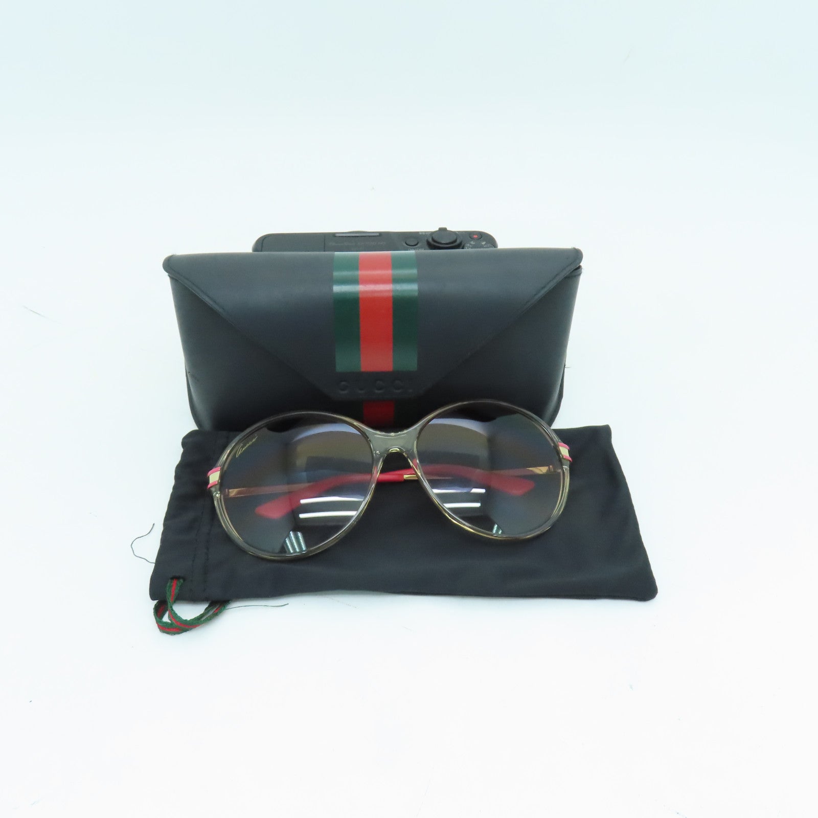 GUCCI PVC Sunglasses太陽眼鏡透明/紅色