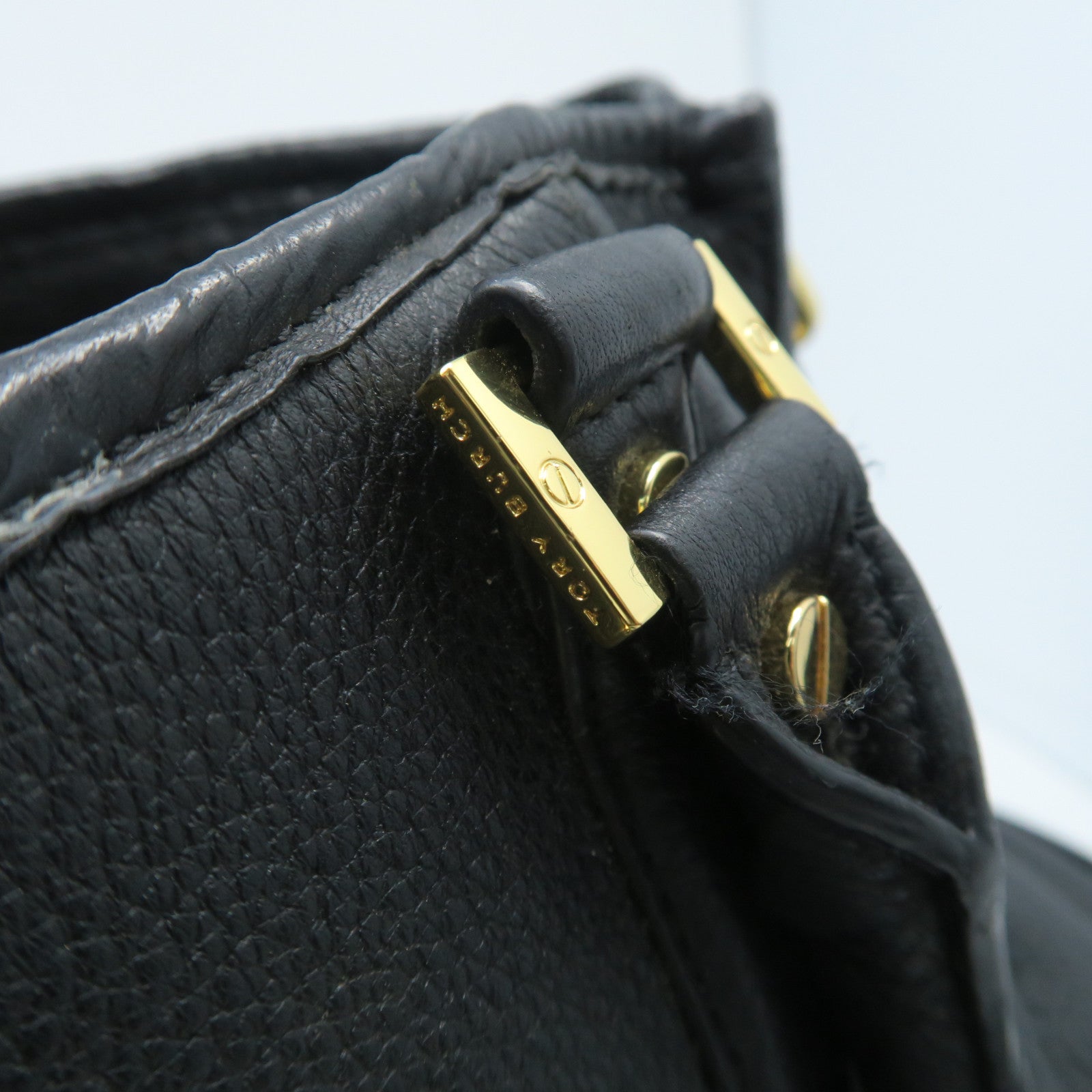 Tory Burch 牛皮皮革2 Way Shoulder金扣手挽肩背兩用袋黑色