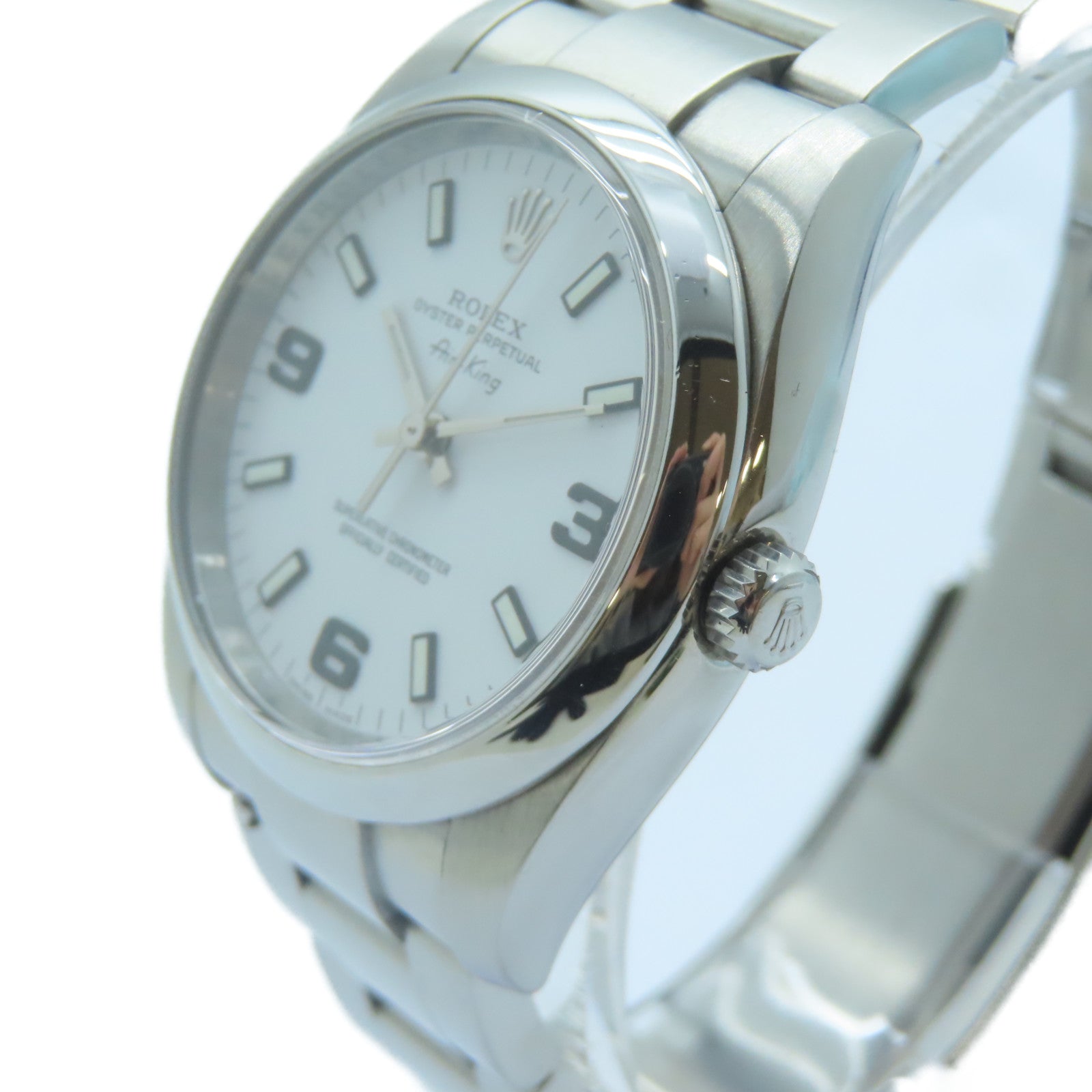 ROLEX Air king不鏽鋼手錶自動機芯白色