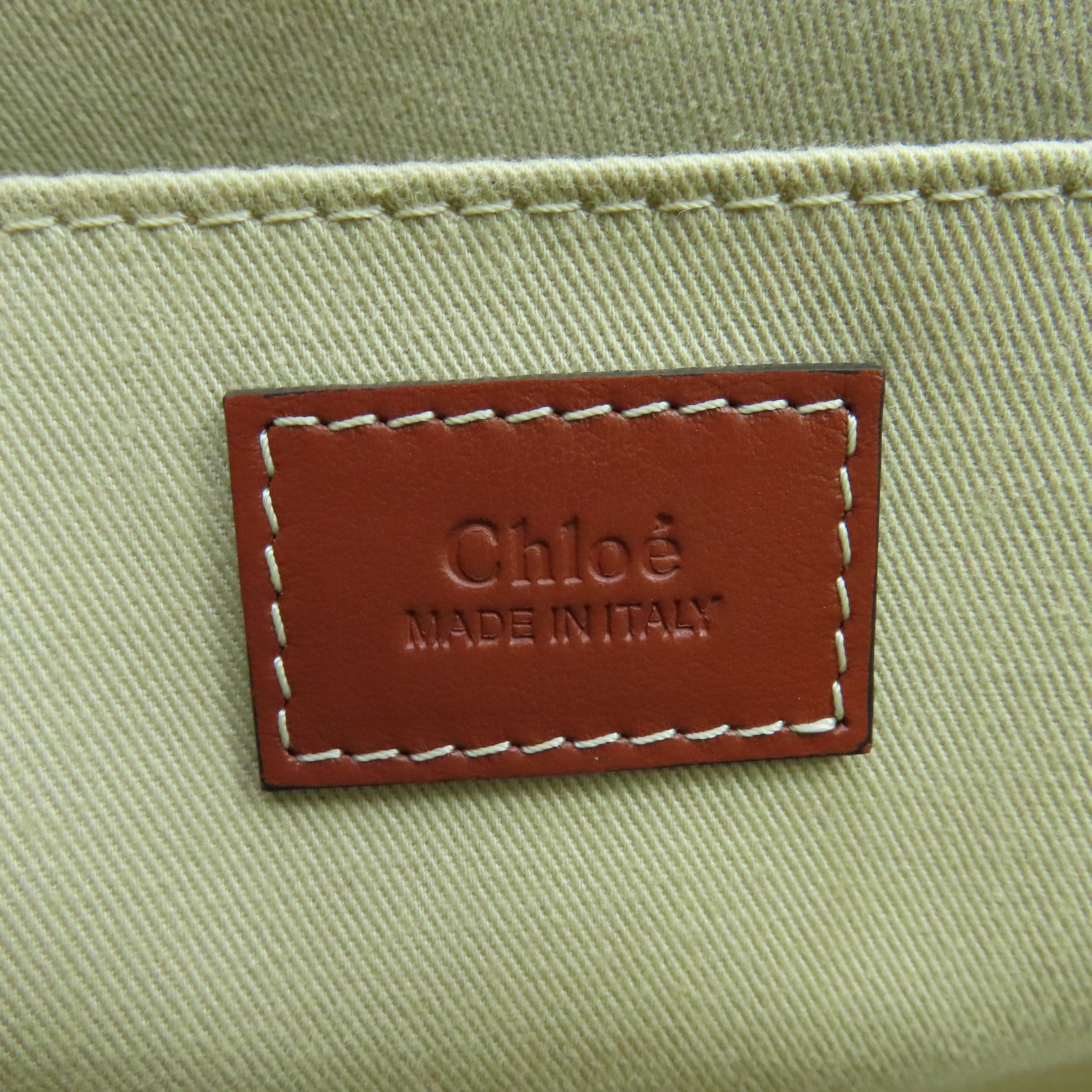 Chloe 帆布Medium Woody Tote Bag手挽袋白色/啡色