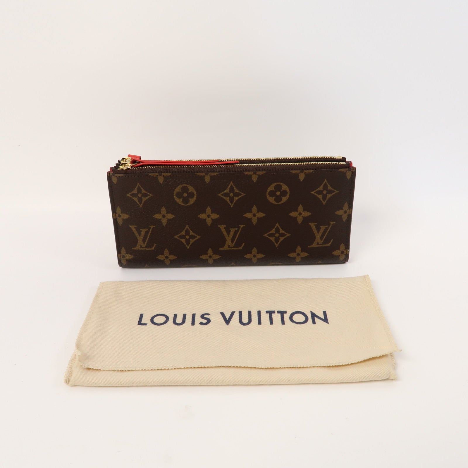 LOUIS VUITTON Monogram Adele Long Wallet金扣長錢包啡色/紅色