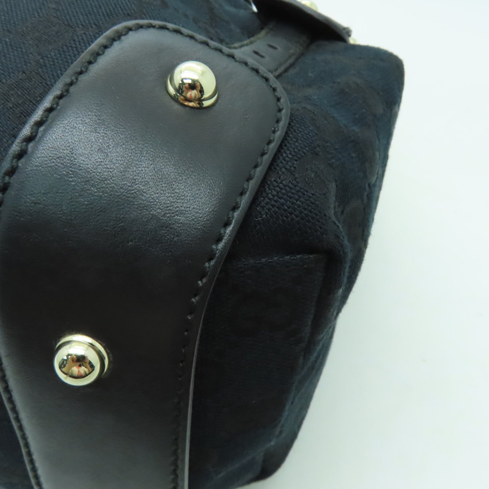 GUCCI 帆布Tote Bag金扣手挽袋黒色
