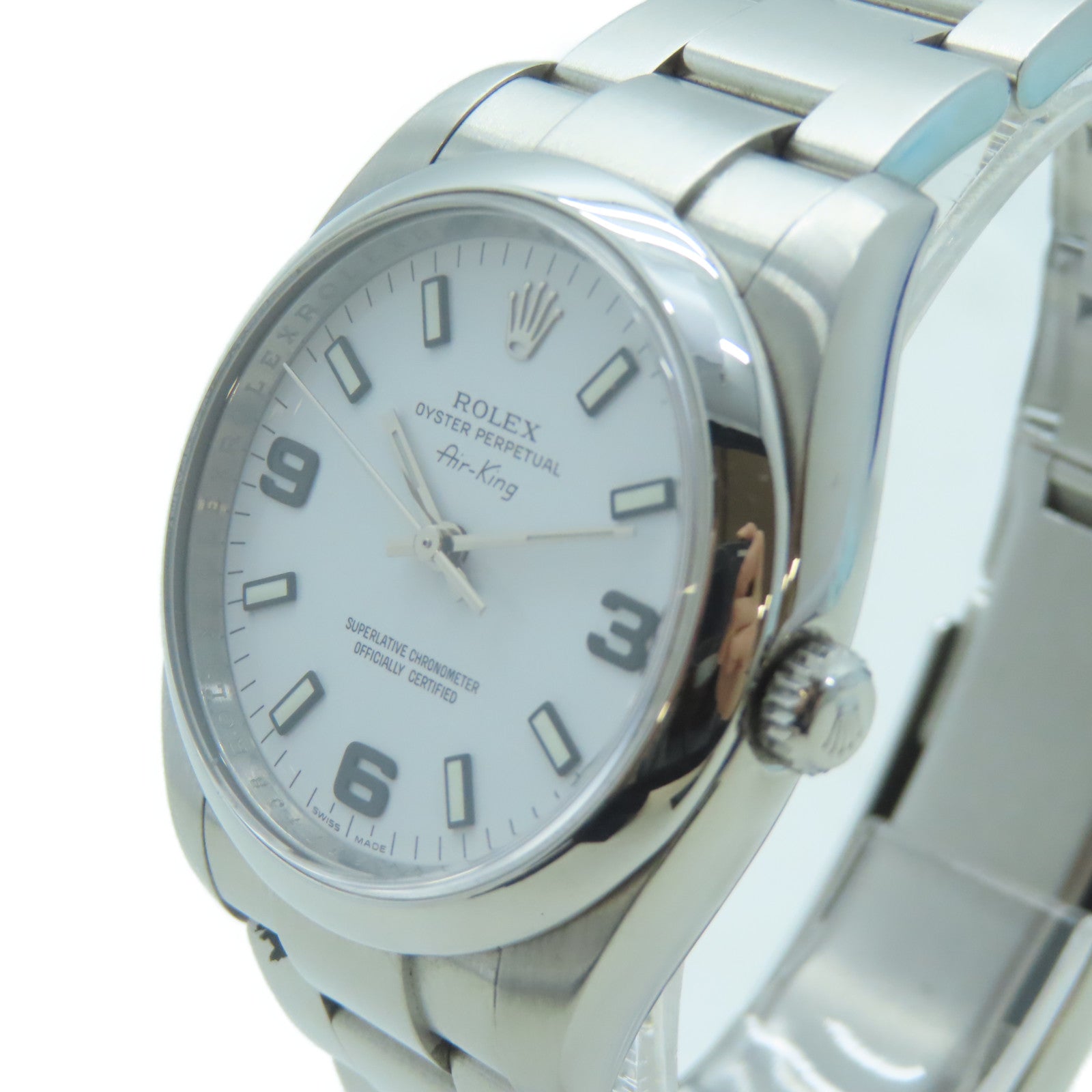 ROLEX Air king不鏽鋼手錶自動機芯白色