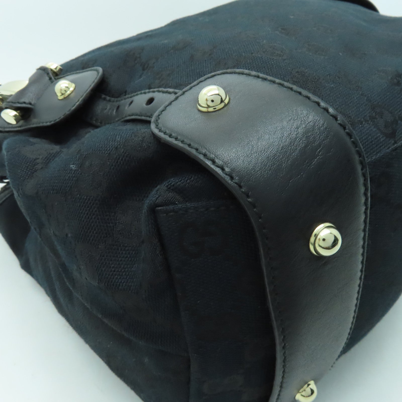GUCCI 帆布Tote Bag金扣手挽袋黒色