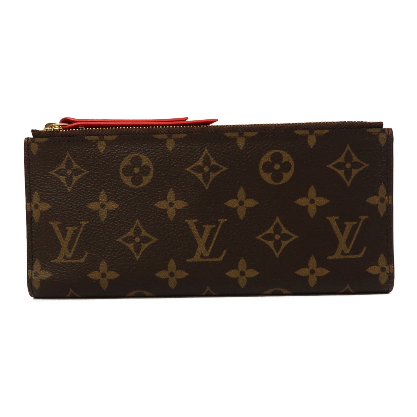 LOUIS VUITTON Monogram Adele Long Wallet金扣長錢包啡色/紅色