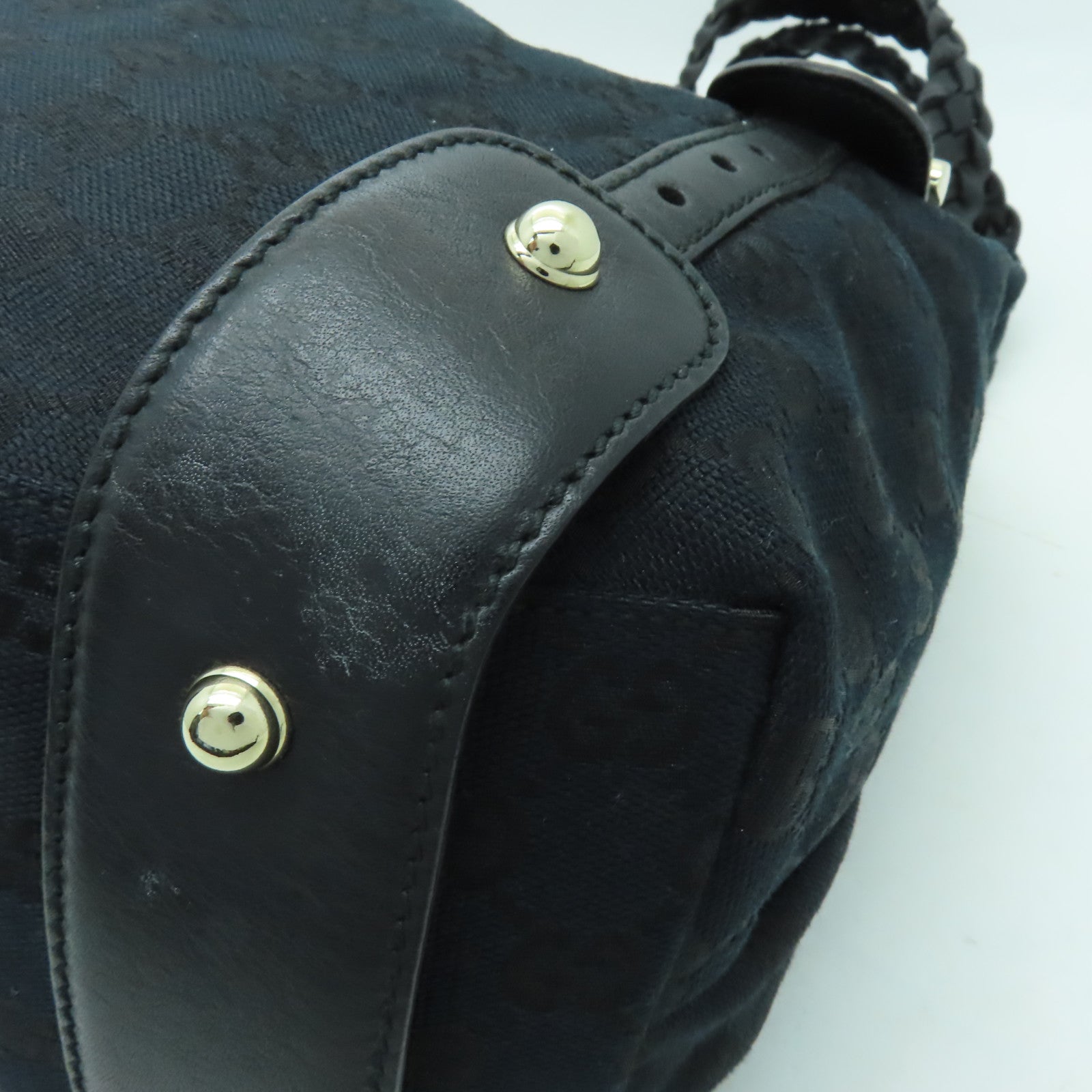 GUCCI 帆布Tote Bag金扣手挽袋黒色