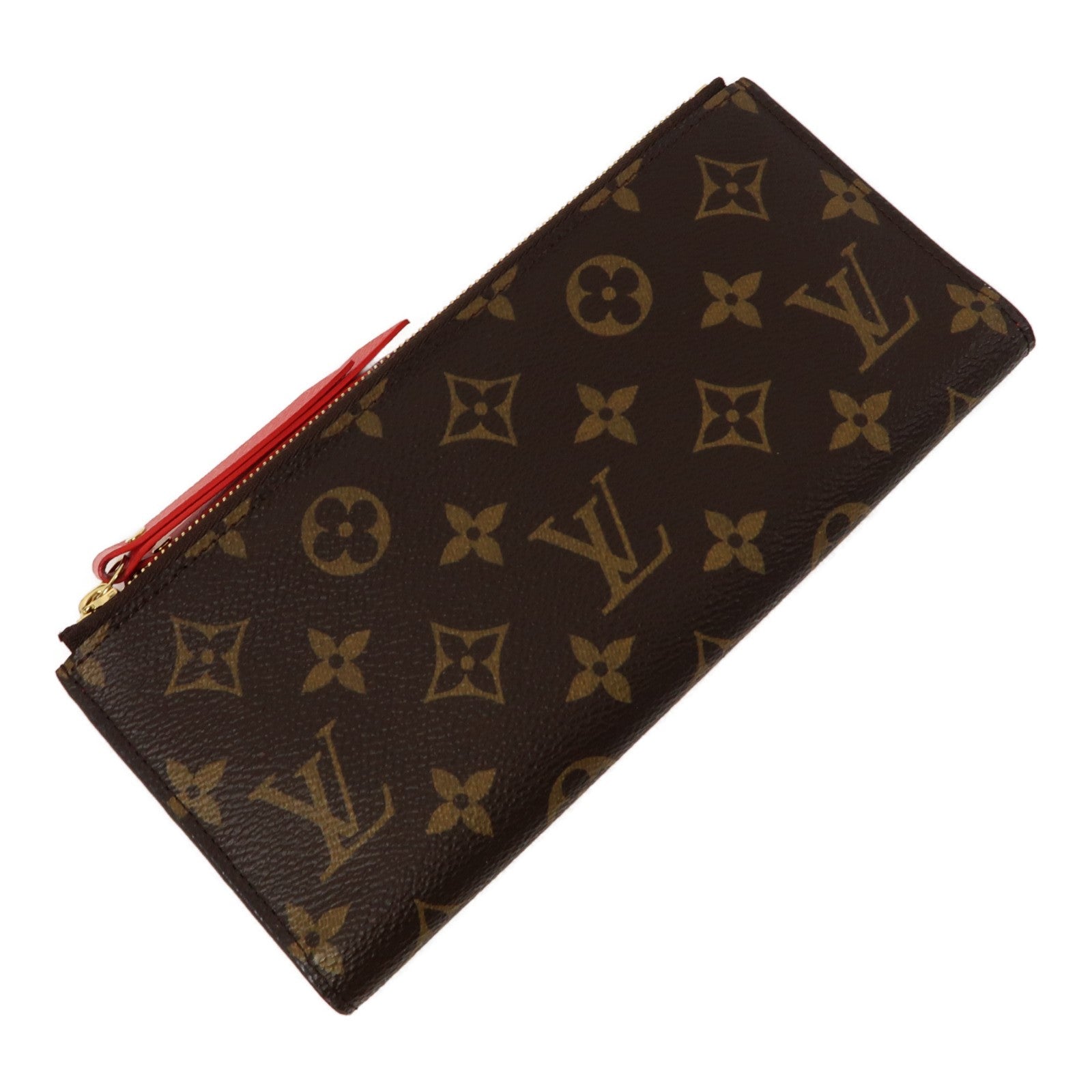 LOUIS VUITTON Monogram Adele Long Wallet金扣長錢包啡色/紅色