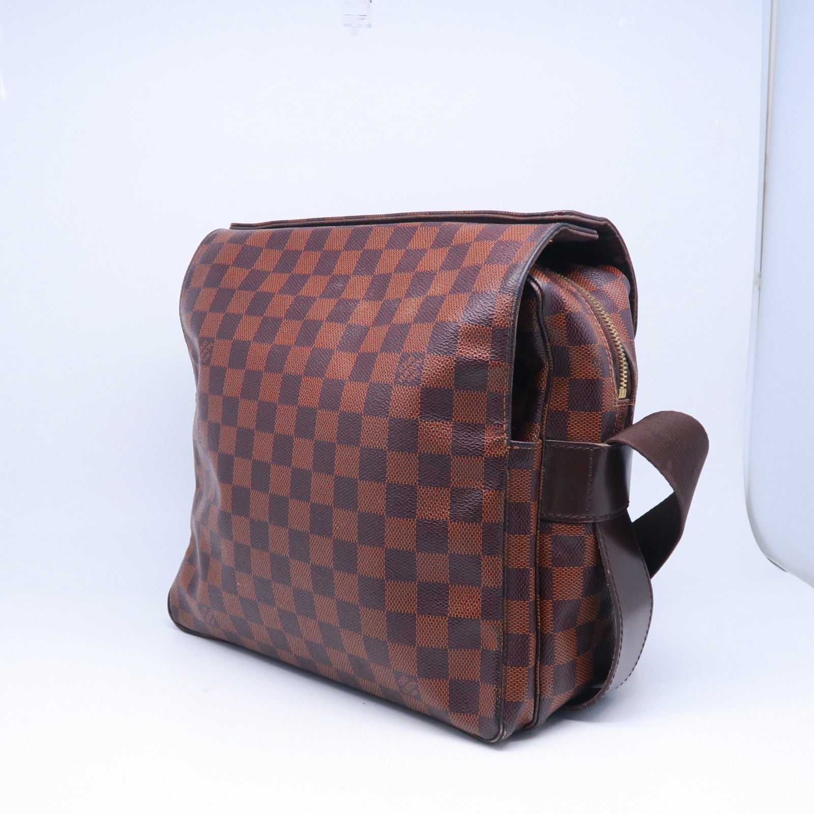 LOUIS VUITTON 【激減優惠】Damier Ebene Naviglio金扣肩背袋啡色