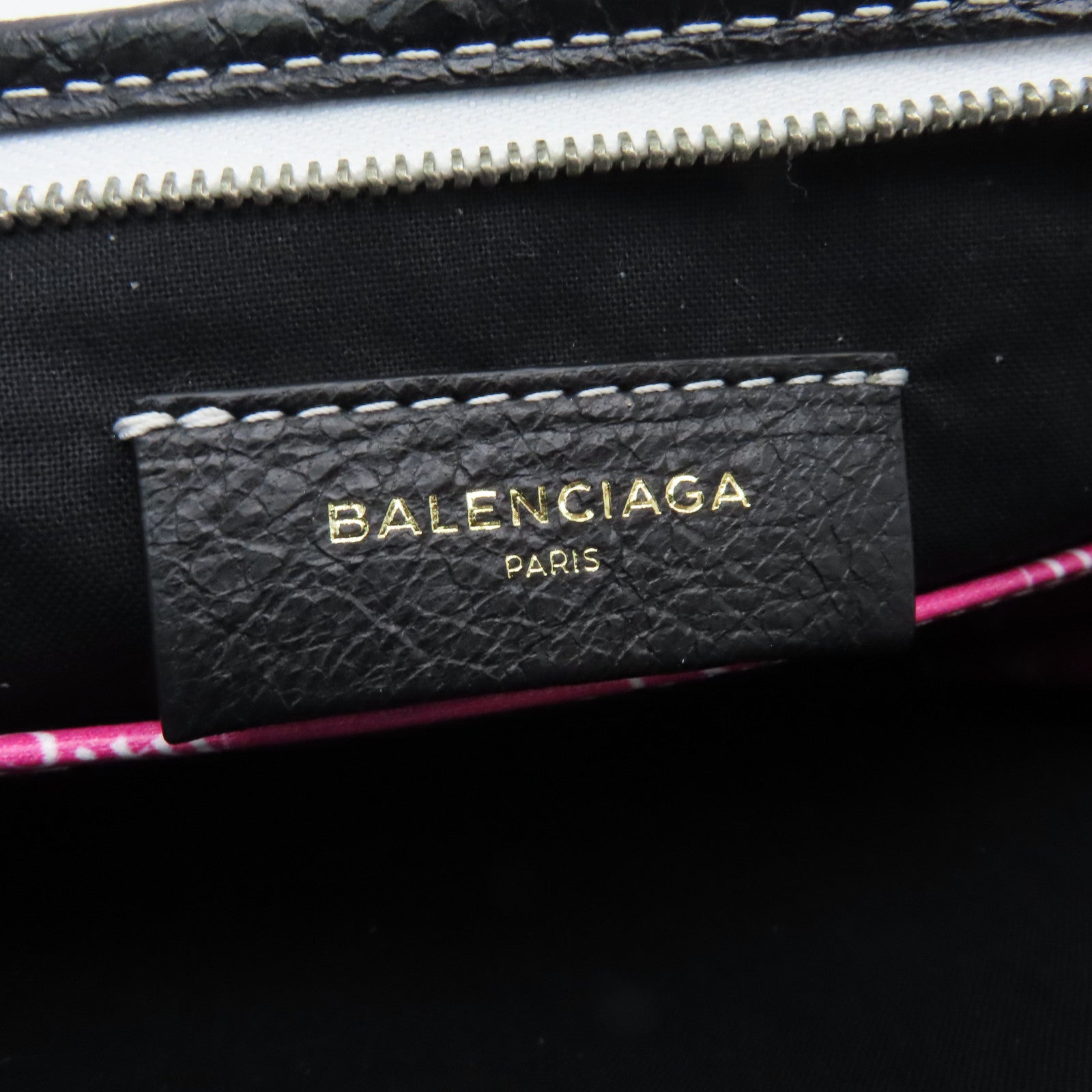 BALENCIAGA Cowhide Leather Clutch Silver Buckle Clutch Colorful