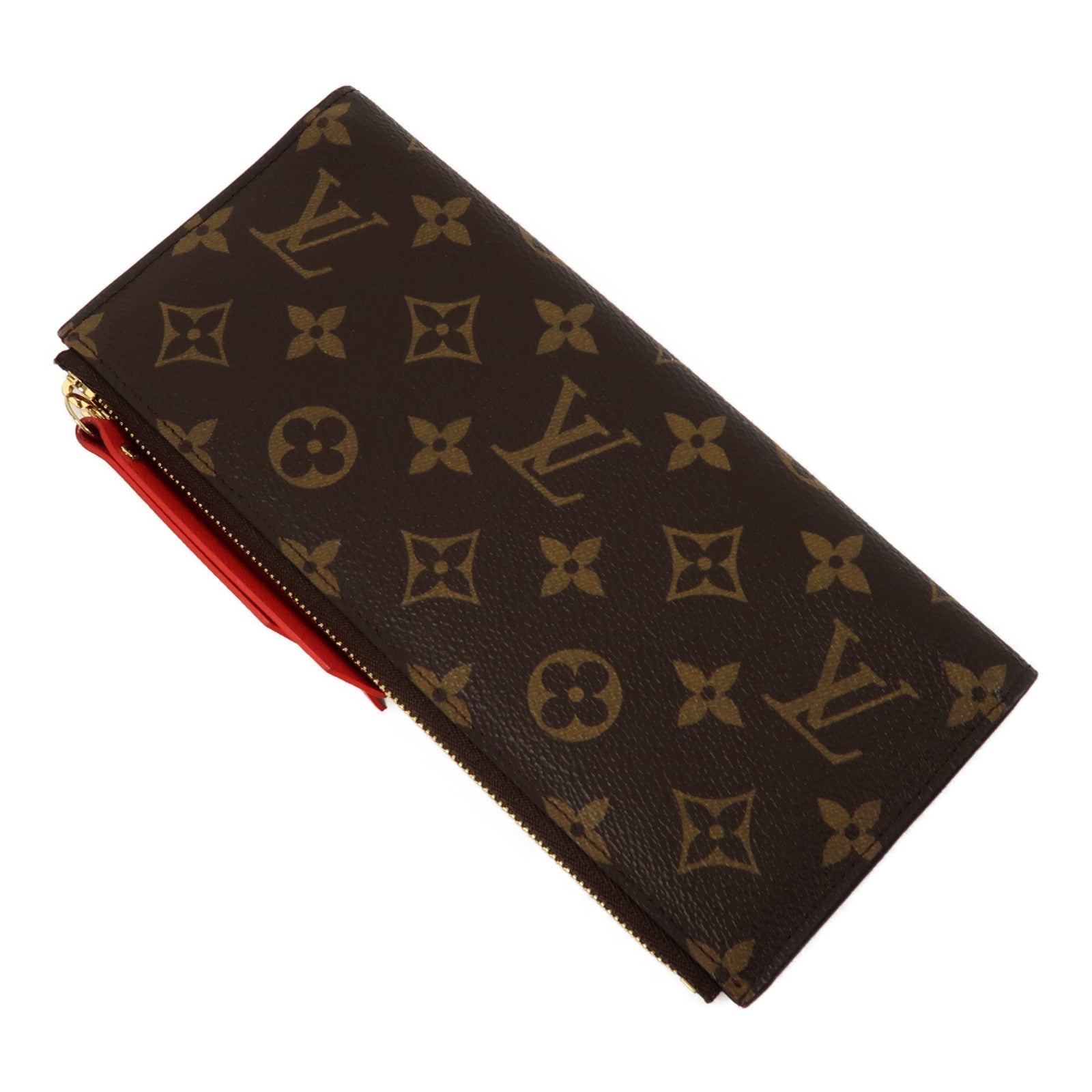 LOUIS VUITTON Monogram Adele Long Wallet金扣長錢包啡色/紅色