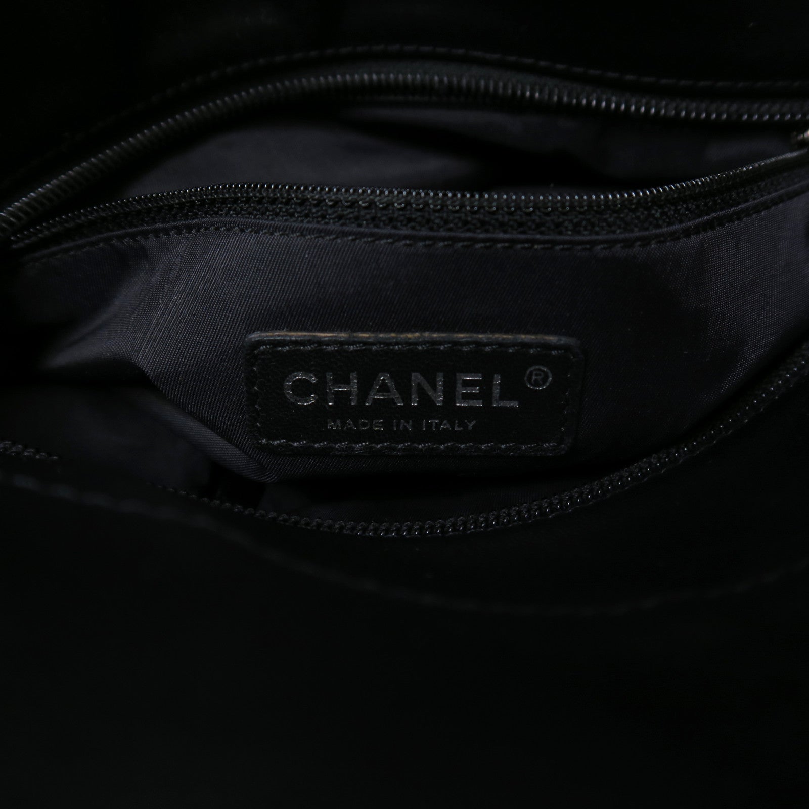 CHANEL 帆布Tote Bag銀扣手挽袋黑色