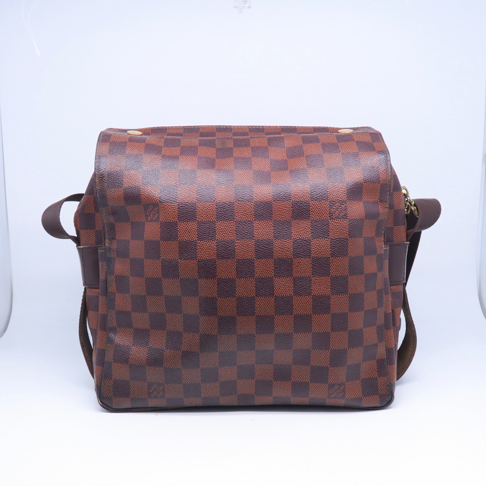 LOUIS VUITTON 【激減優惠】Damier Ebene Naviglio金扣肩背袋啡色