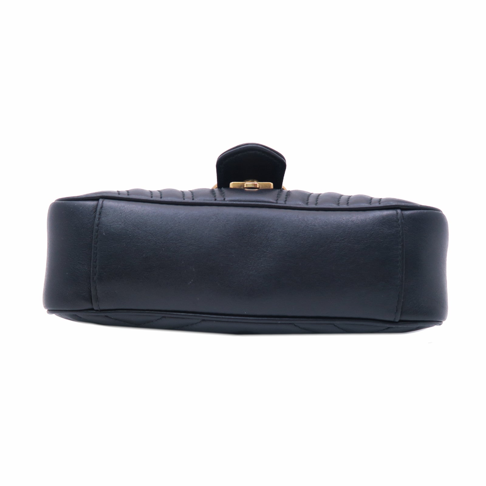 GUCCI 牛皮皮革GG Marmont Small金扣鏈帶肩背袋黑色