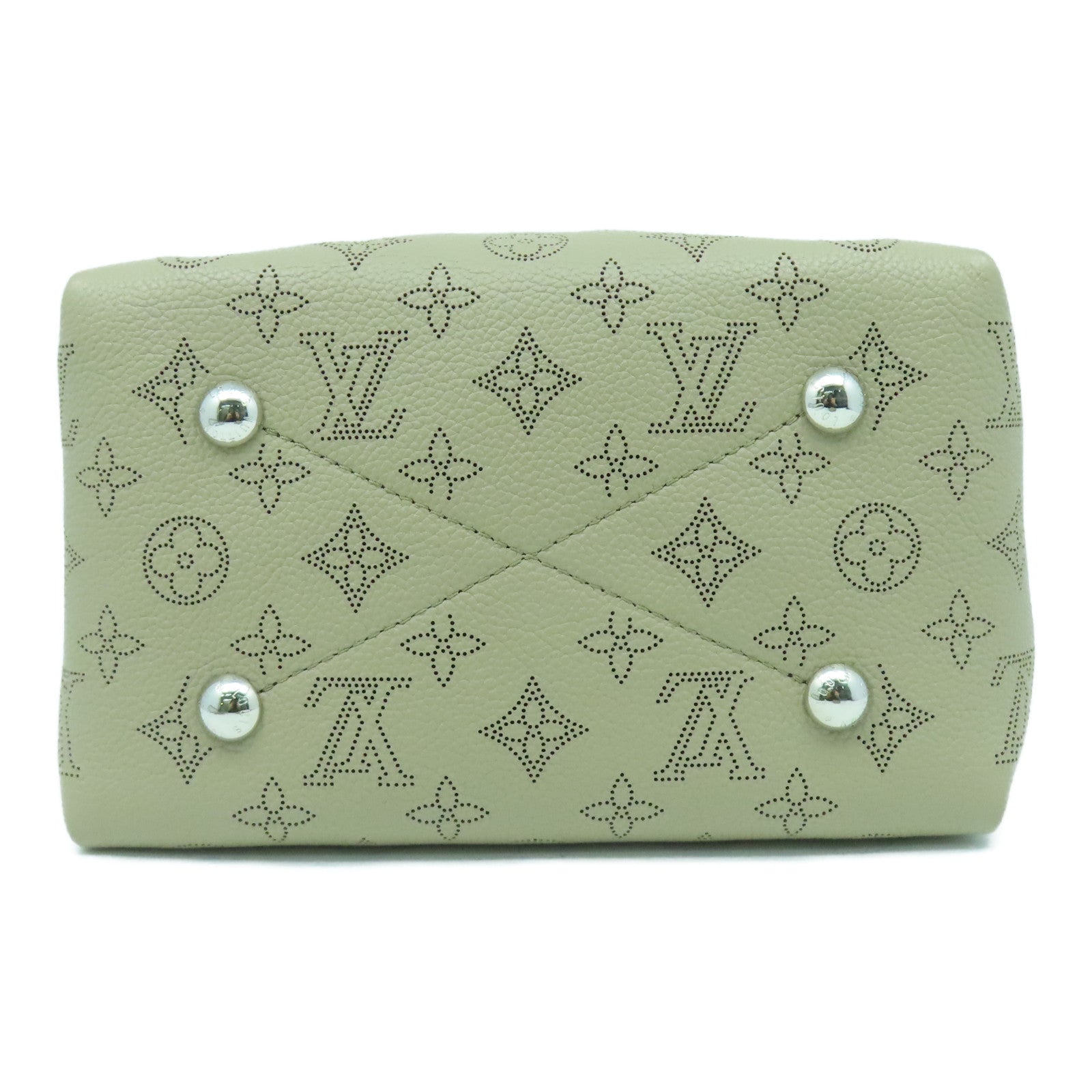 LOUIS VUITTON Monogram Mahina Bella銀扣手挽肩背兩用袋米色