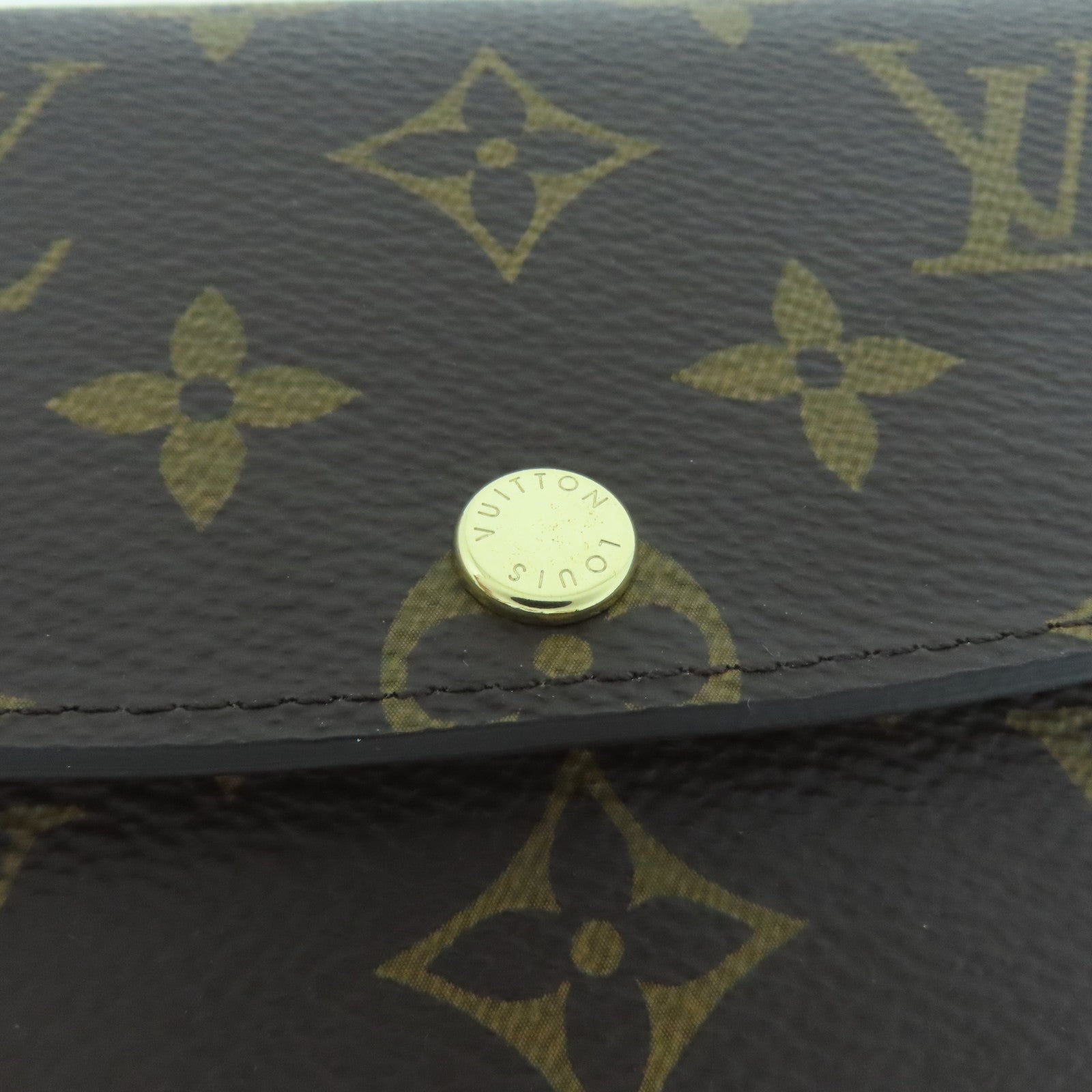 LOUIS VUITTON Monogram Emilie Wallet金扣長錢包啡色