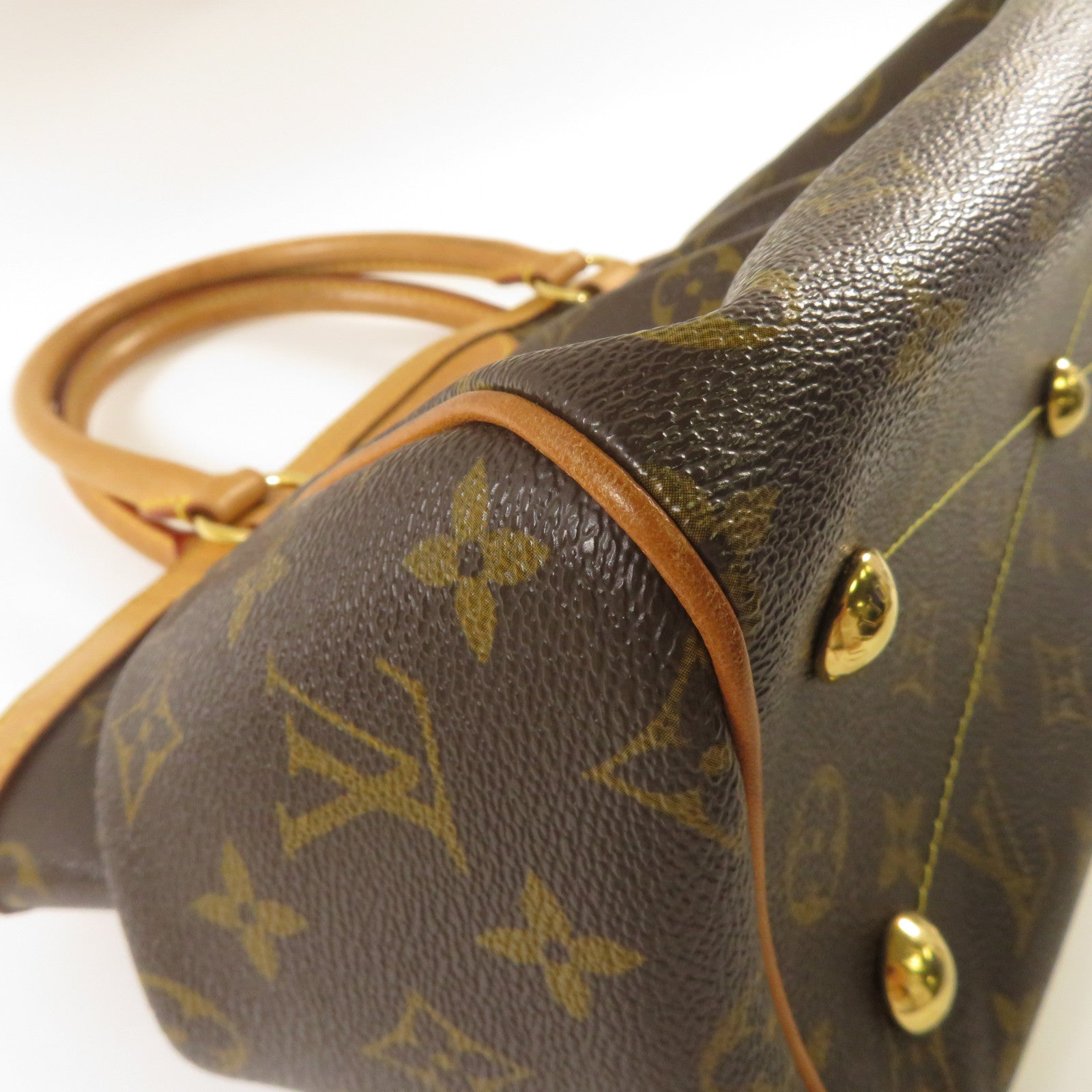LOUIS VUITTON Monogram Tivoli PM金扣手挽袋啡色