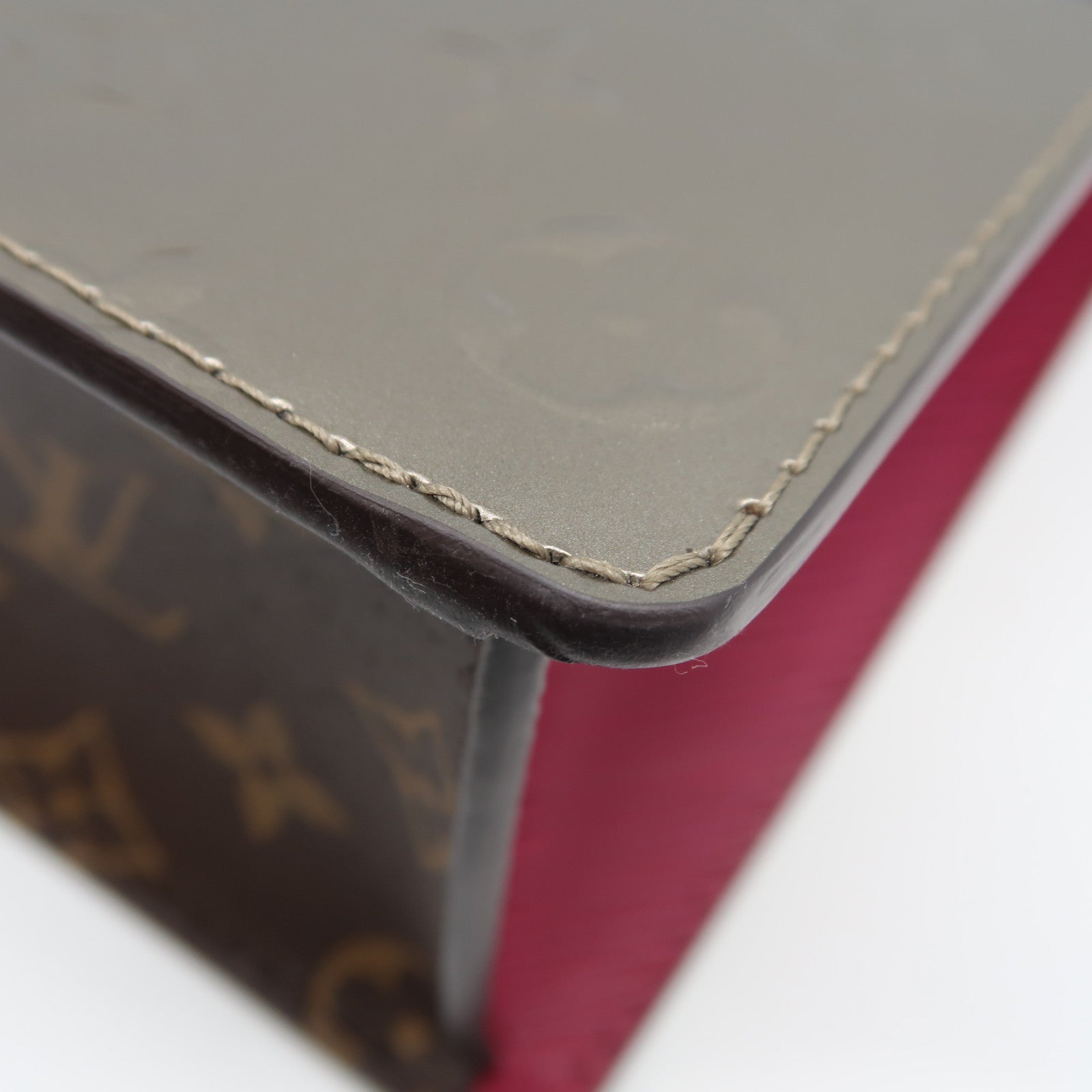 LOUIS VUITTON Monogram Vernis Spring Street金扣手挽肩背兩用袋香檳灰色