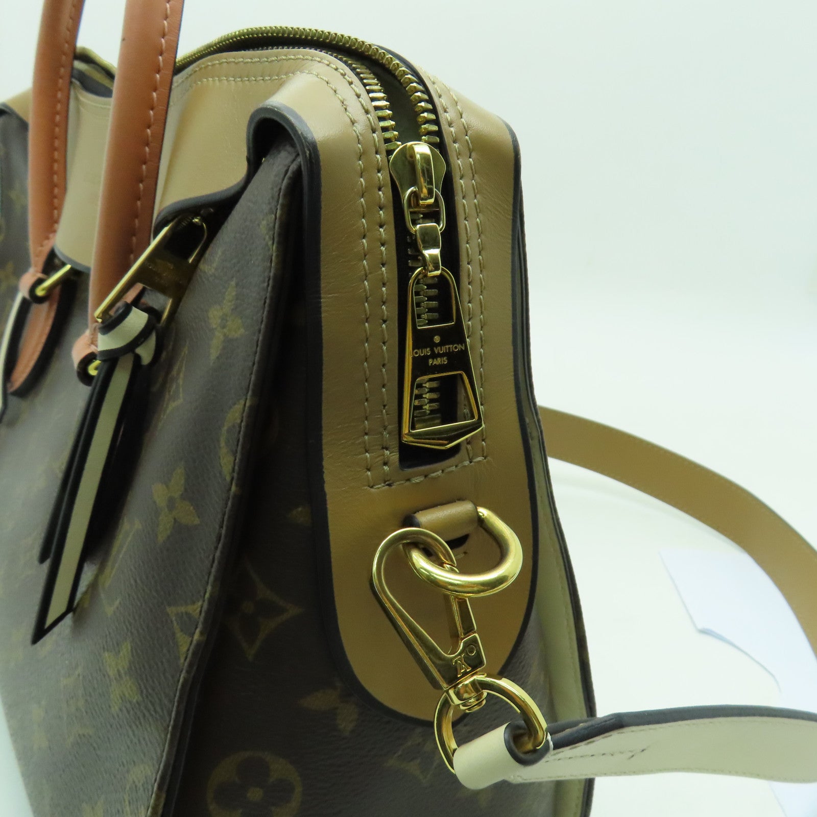 LOUIS VUITTON Monogram Tuileries金扣手挽肩背兩用袋啡色