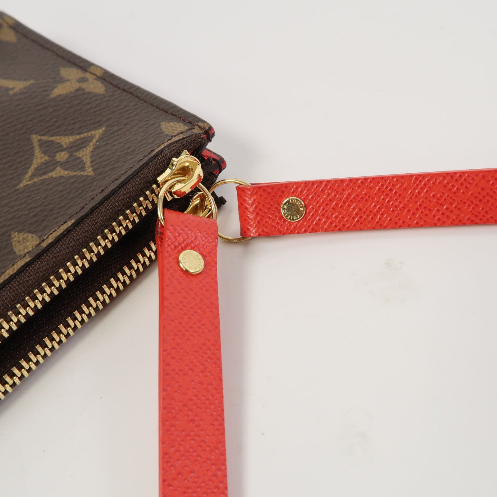 LOUIS VUITTON Monogram Adele Long Wallet金扣長錢包啡色/紅色