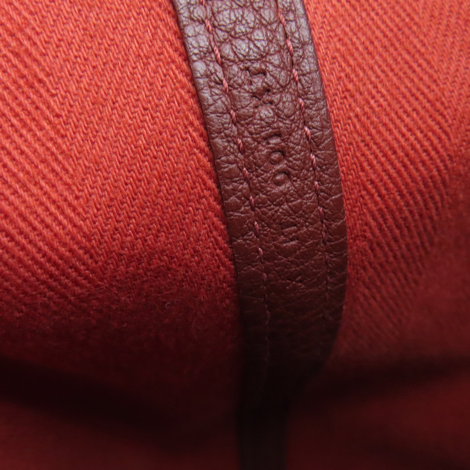 HERMES 帆布GardenPartyTPM銀扣手挽袋Rouge Tomate番茄紅