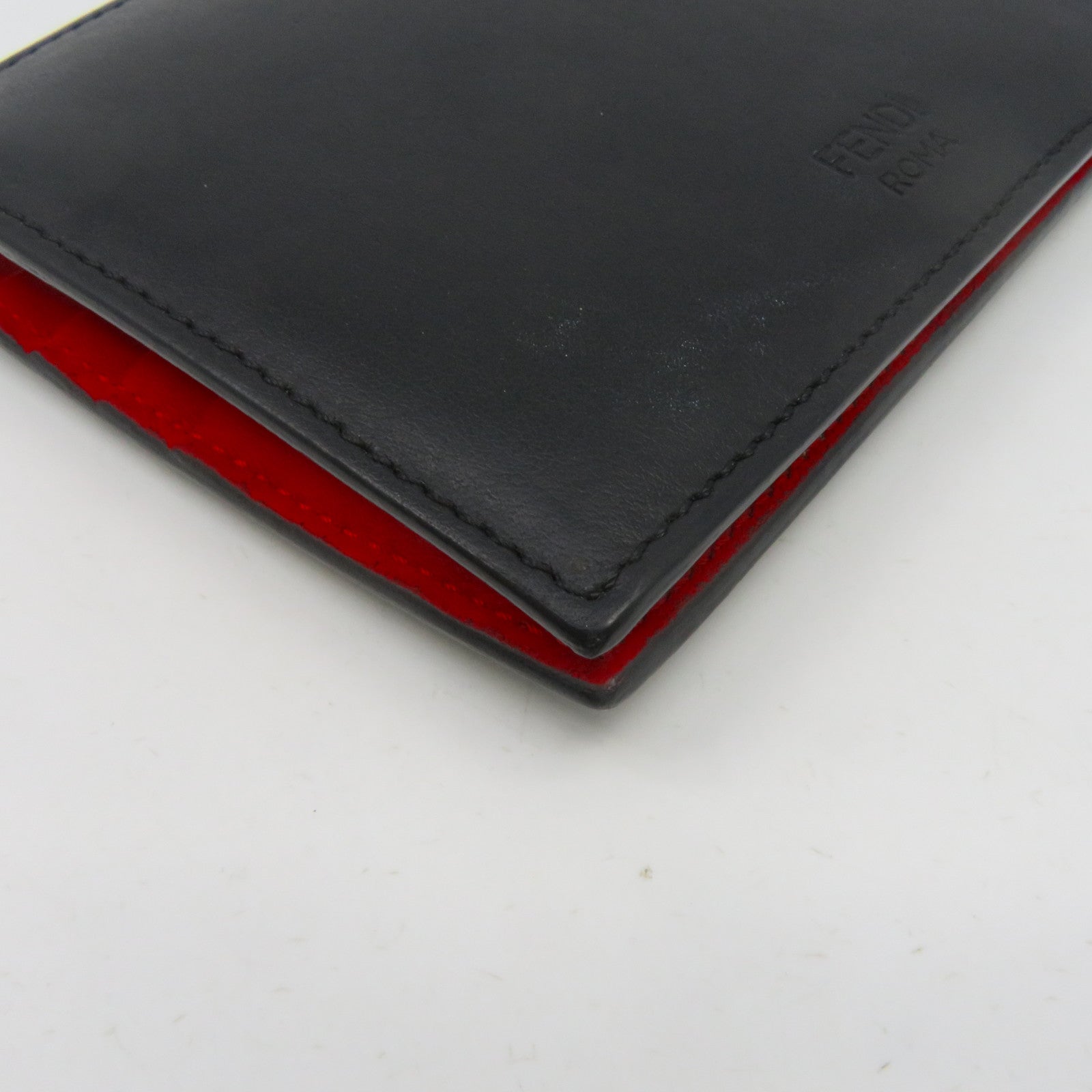 FENDI 牛皮皮革Wallet錢包黑色/紅色