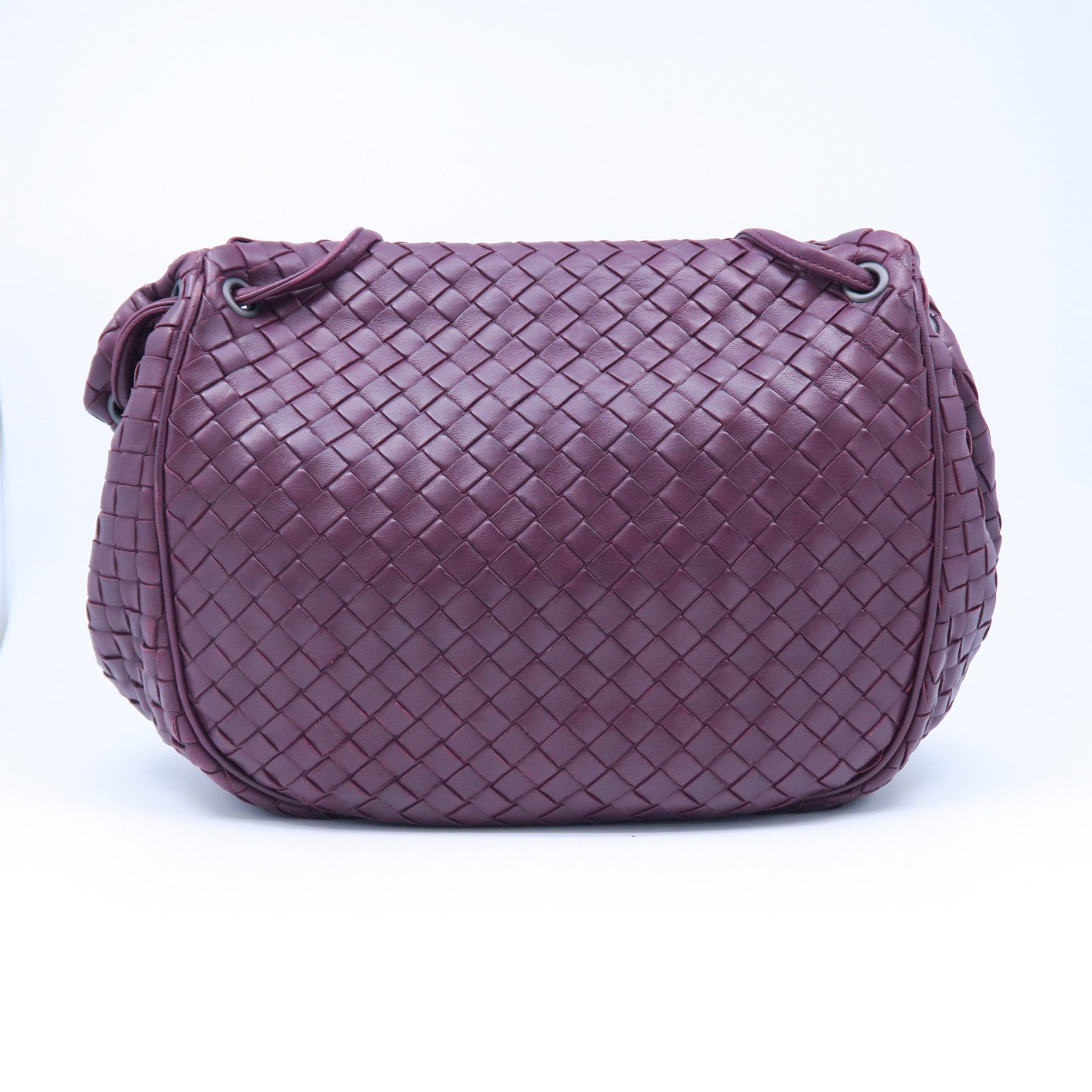 BOTTEGA VENETA 織紋皮革Shoulder Bag銀扣肩背袋紫色